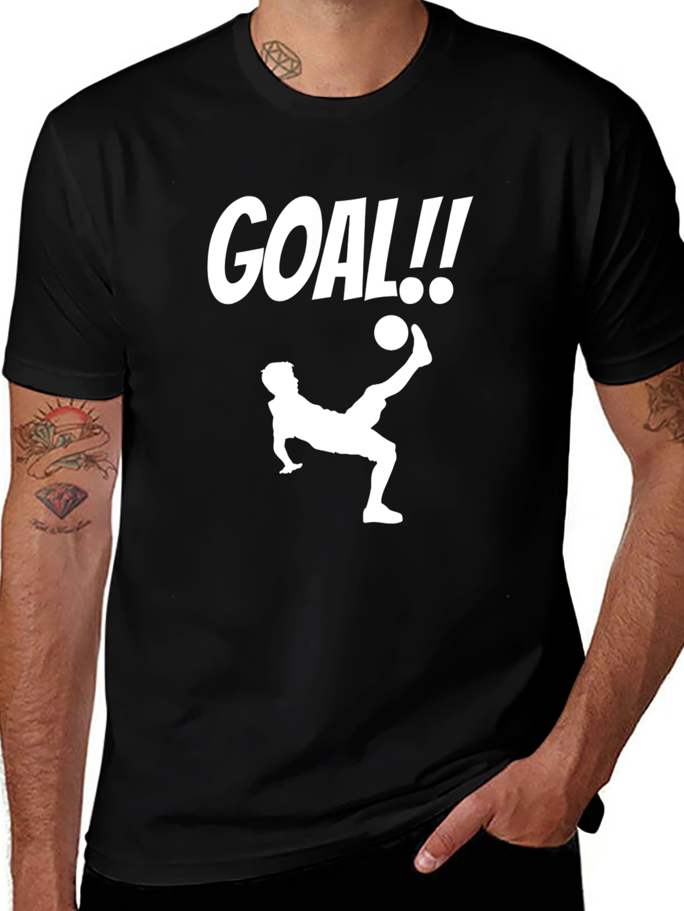 Variant 8 of Goal! Soccer Graphic Tee - Black Cotton Shirt