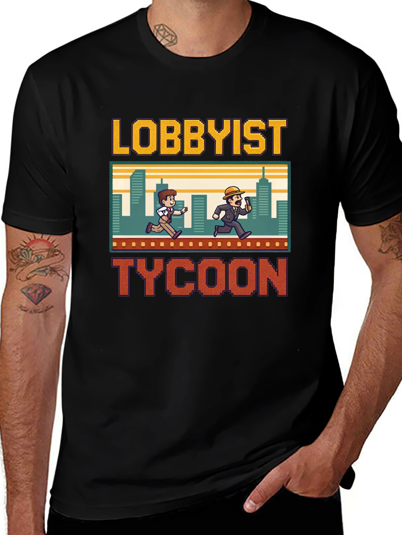 Variant 12 of Lobbyist Tycoon Graphic T-Shirt - Black