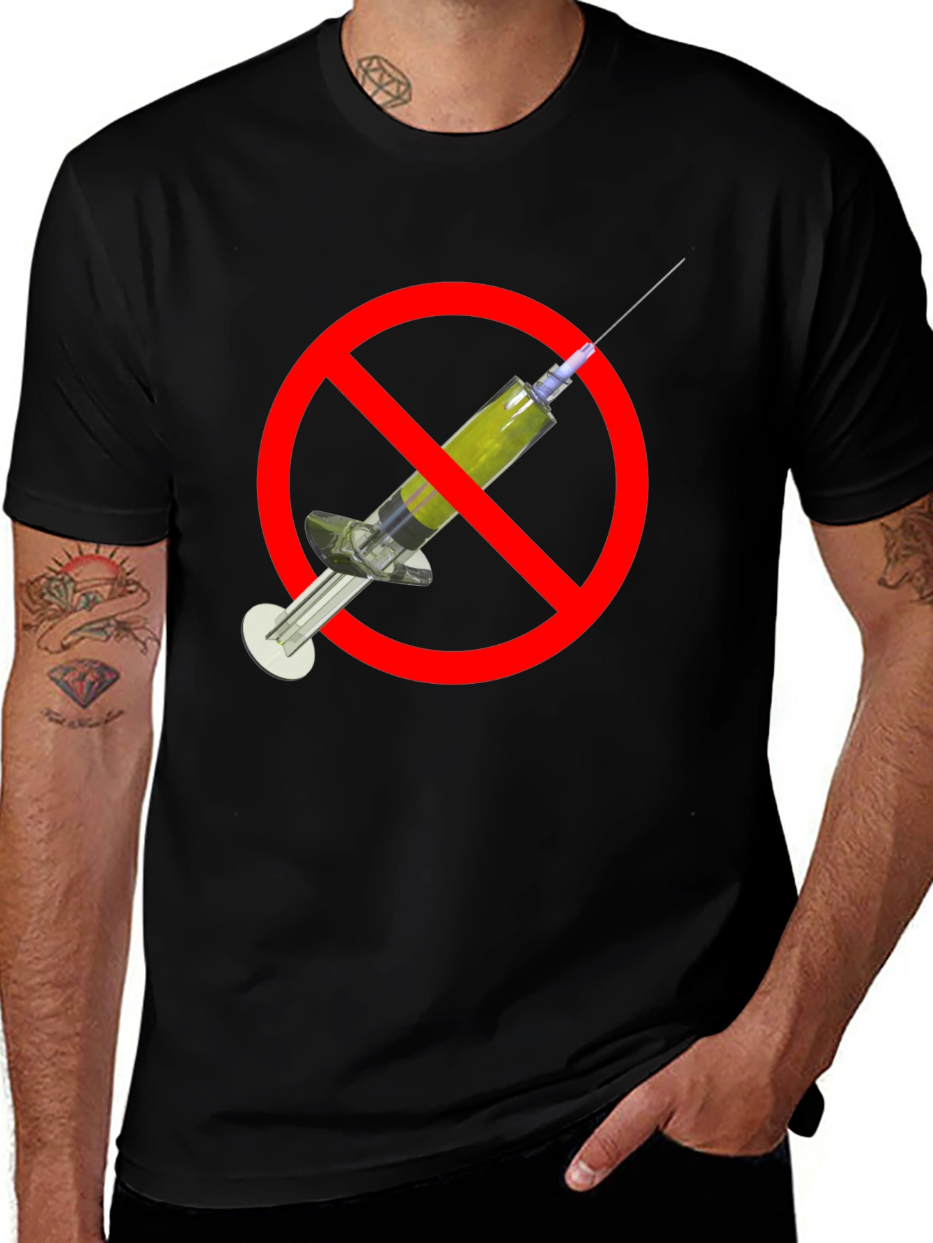 Variant 6 of Anti-Vaccine T-Shirt - No Jab Zone - Black