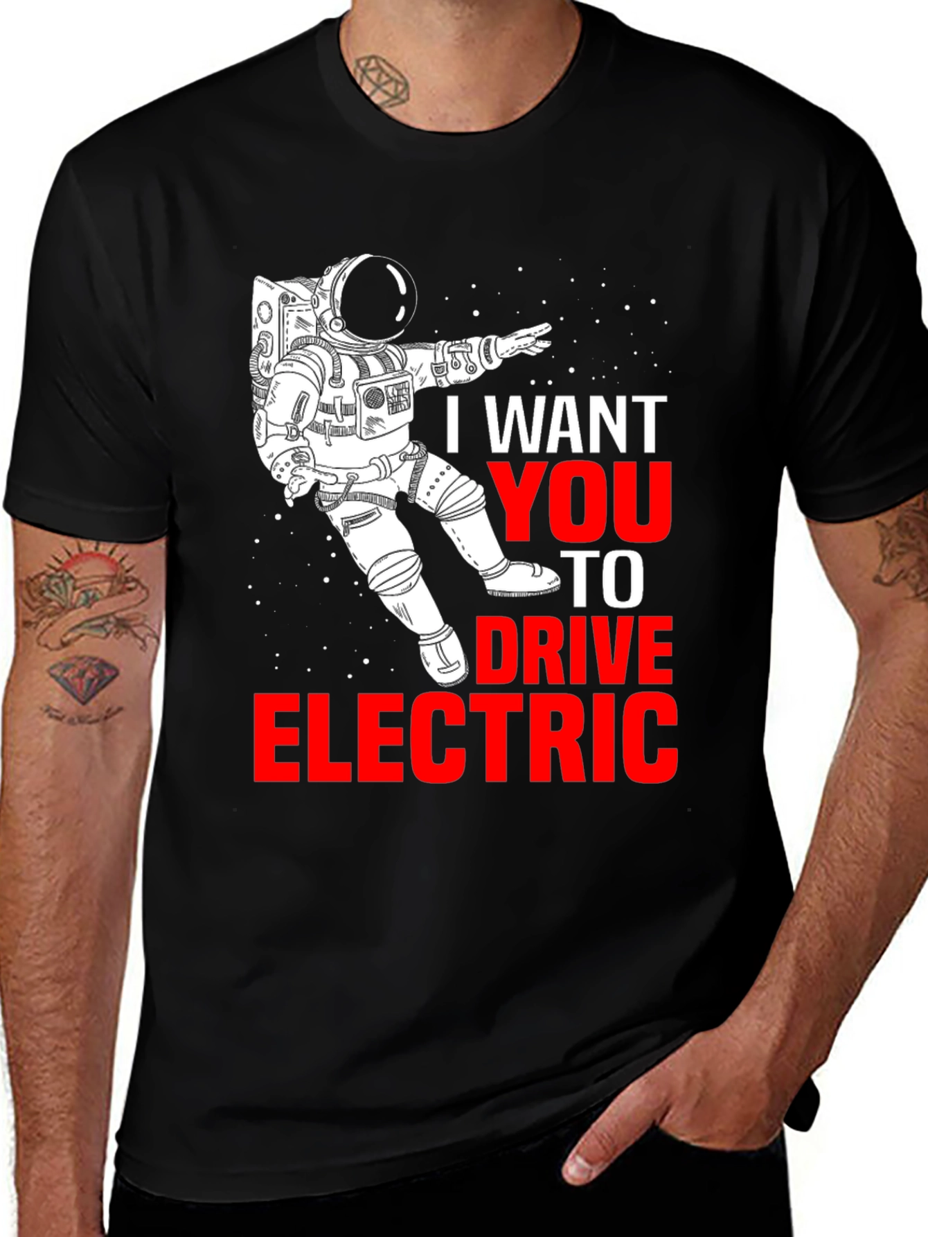 Variant 13 of Drive Electric T-Shirt - Astronaut Design