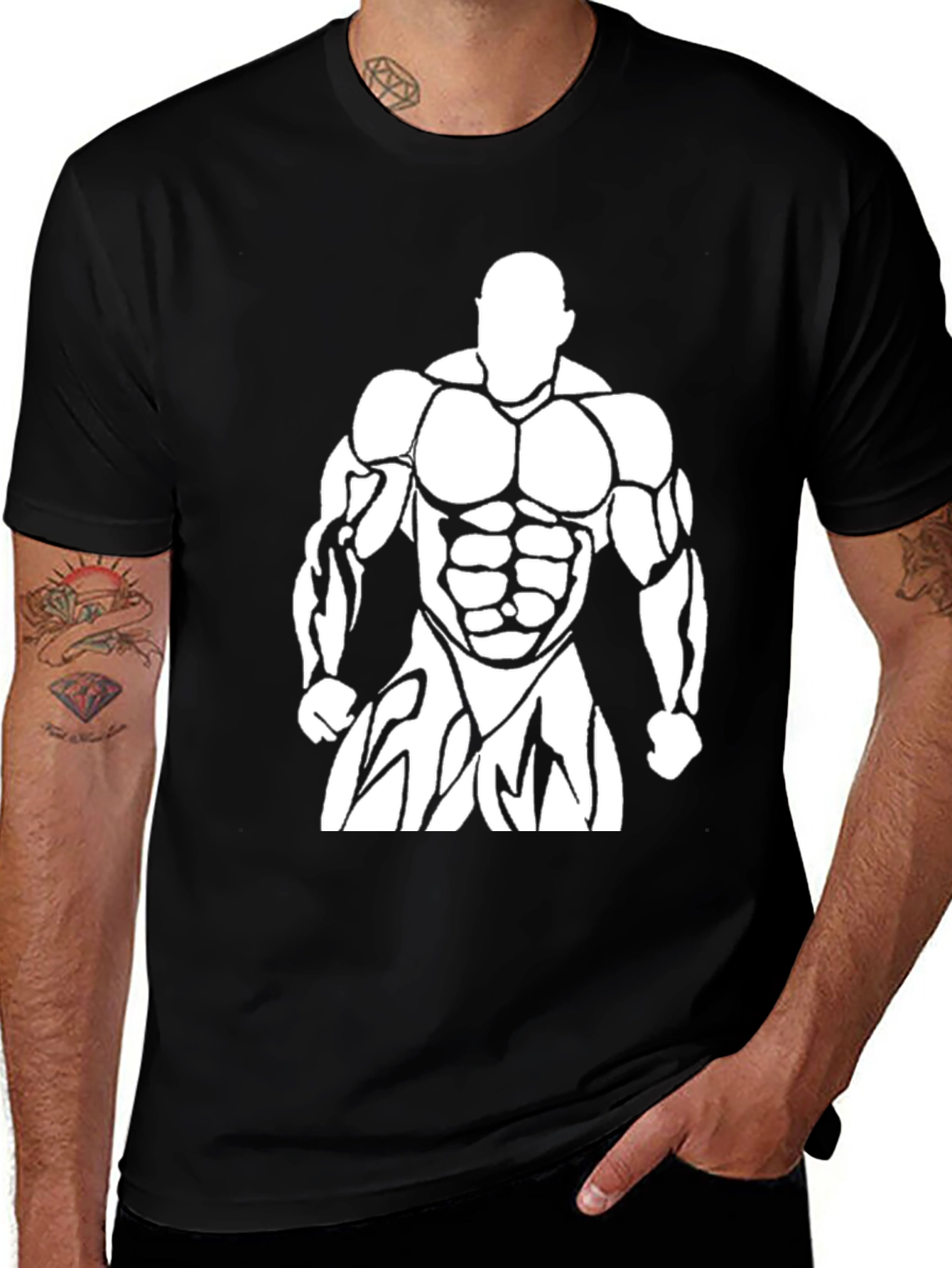 Variant 11 of Bodybuilder Graphic Print Men's T-Shirt