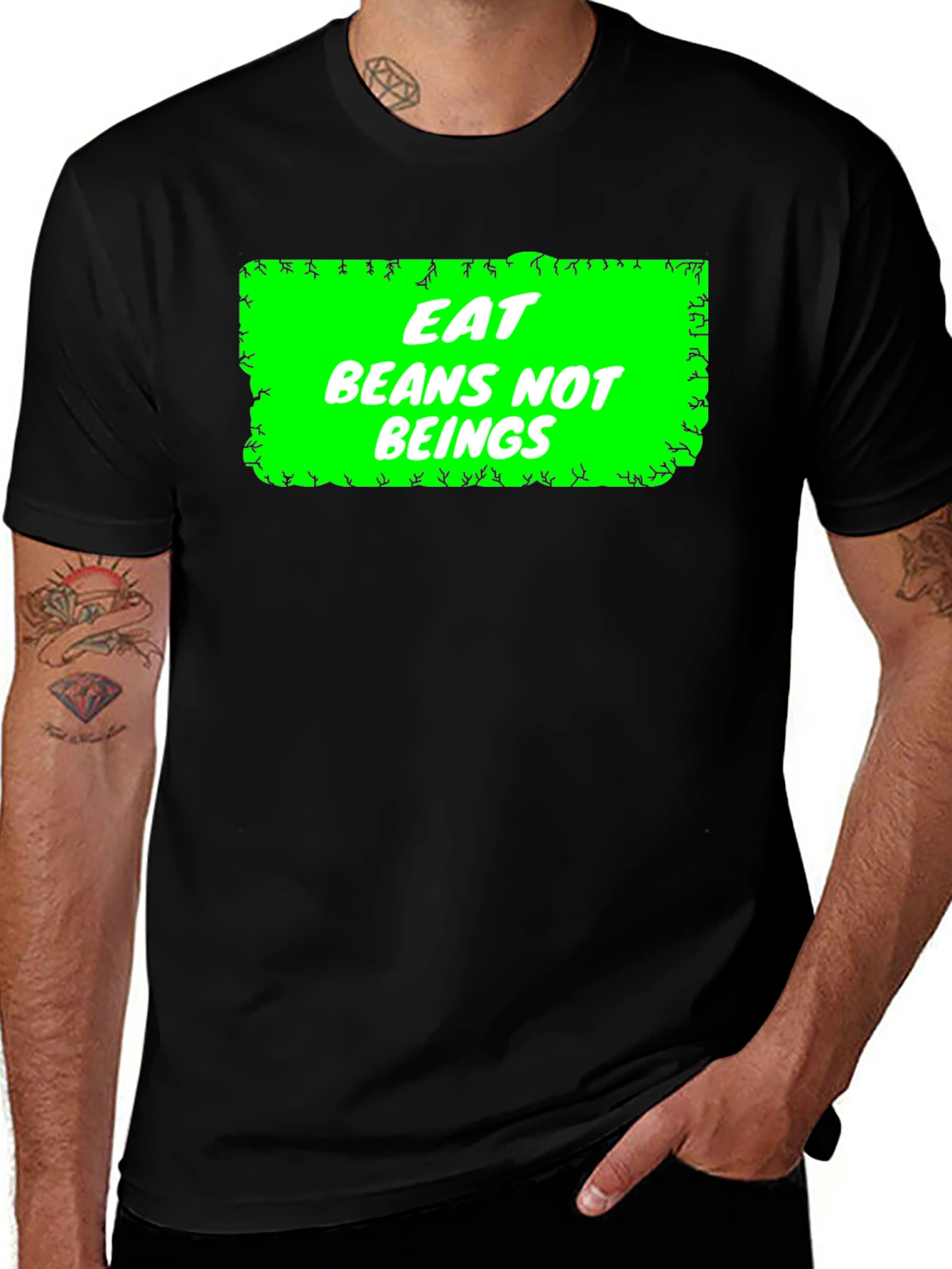 Variant 11 of Eat Beans Not Beings T-Shirt Vegan Graphic Tee