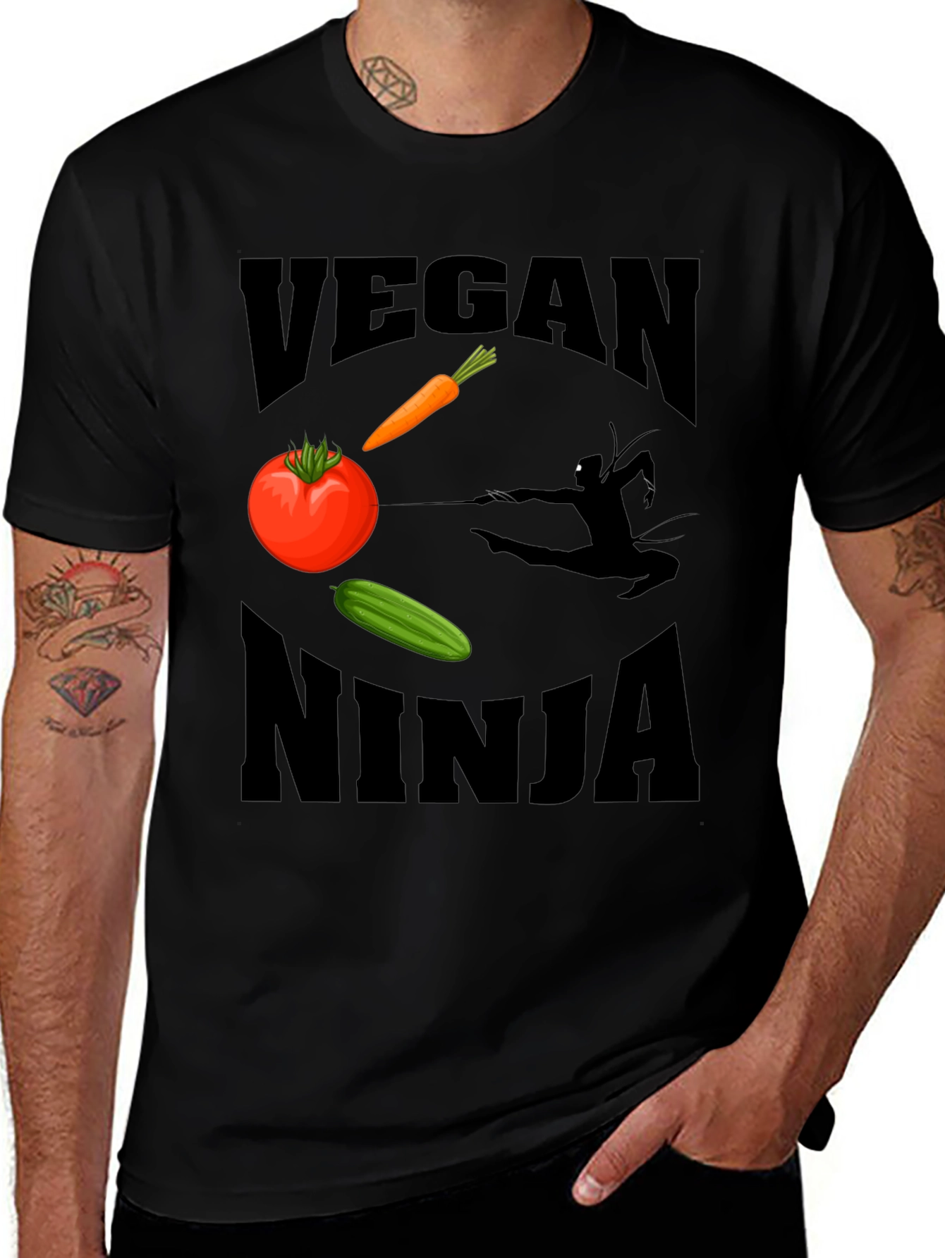 Variant 30 of Vegan Ninja Graphic Tee - Quirky, Comfortable