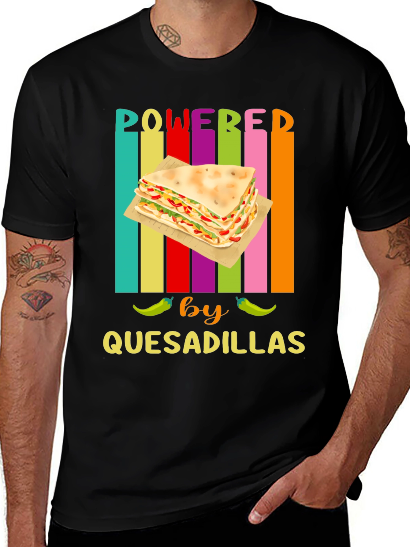 Variant 27 of Powered by Quesadillas Graphic Tee