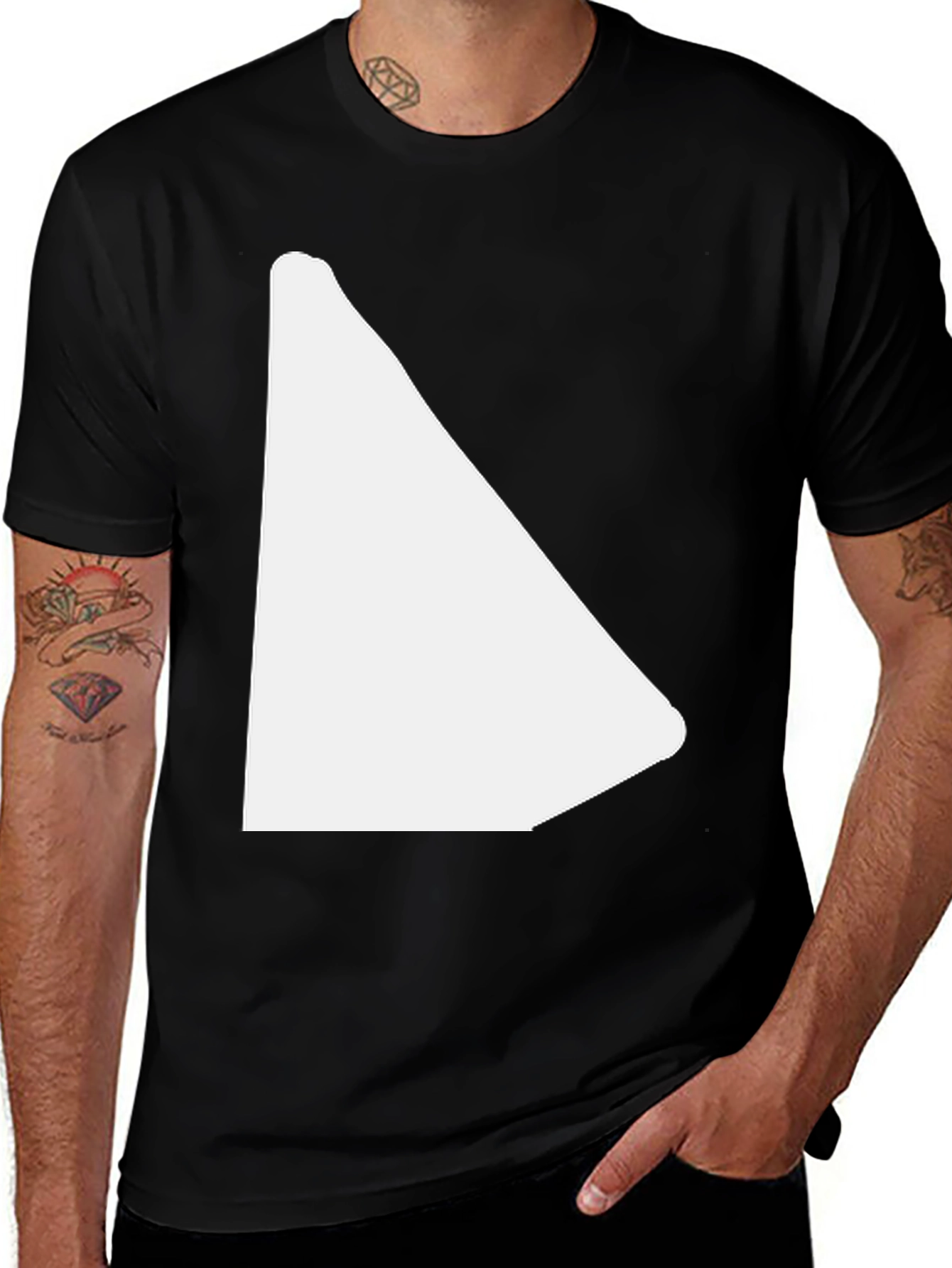 Variant 2 of Men's Black T-Shirt with Unique White Graphic