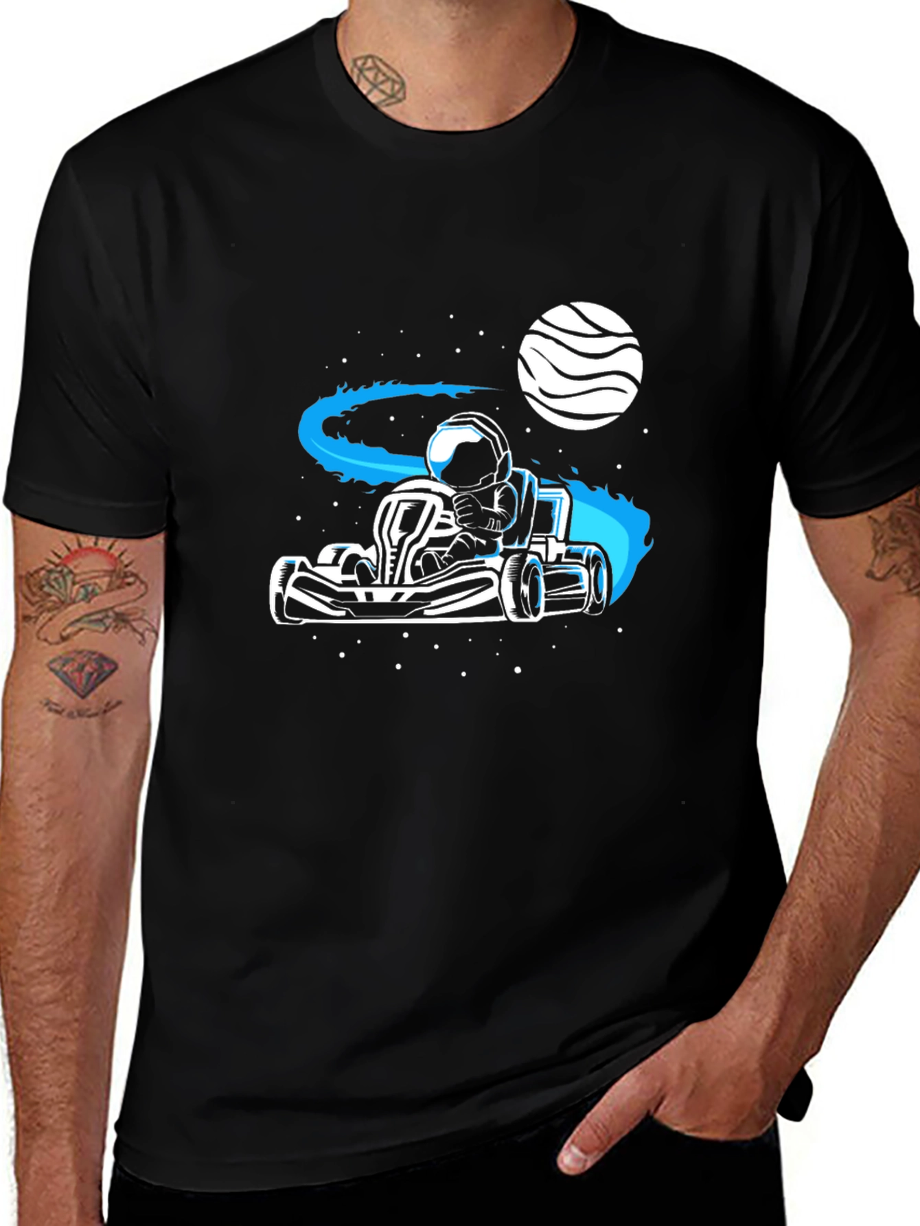 Variant 30 of Astronaut Kart Racer T-Shirt - Space Adventure Tee