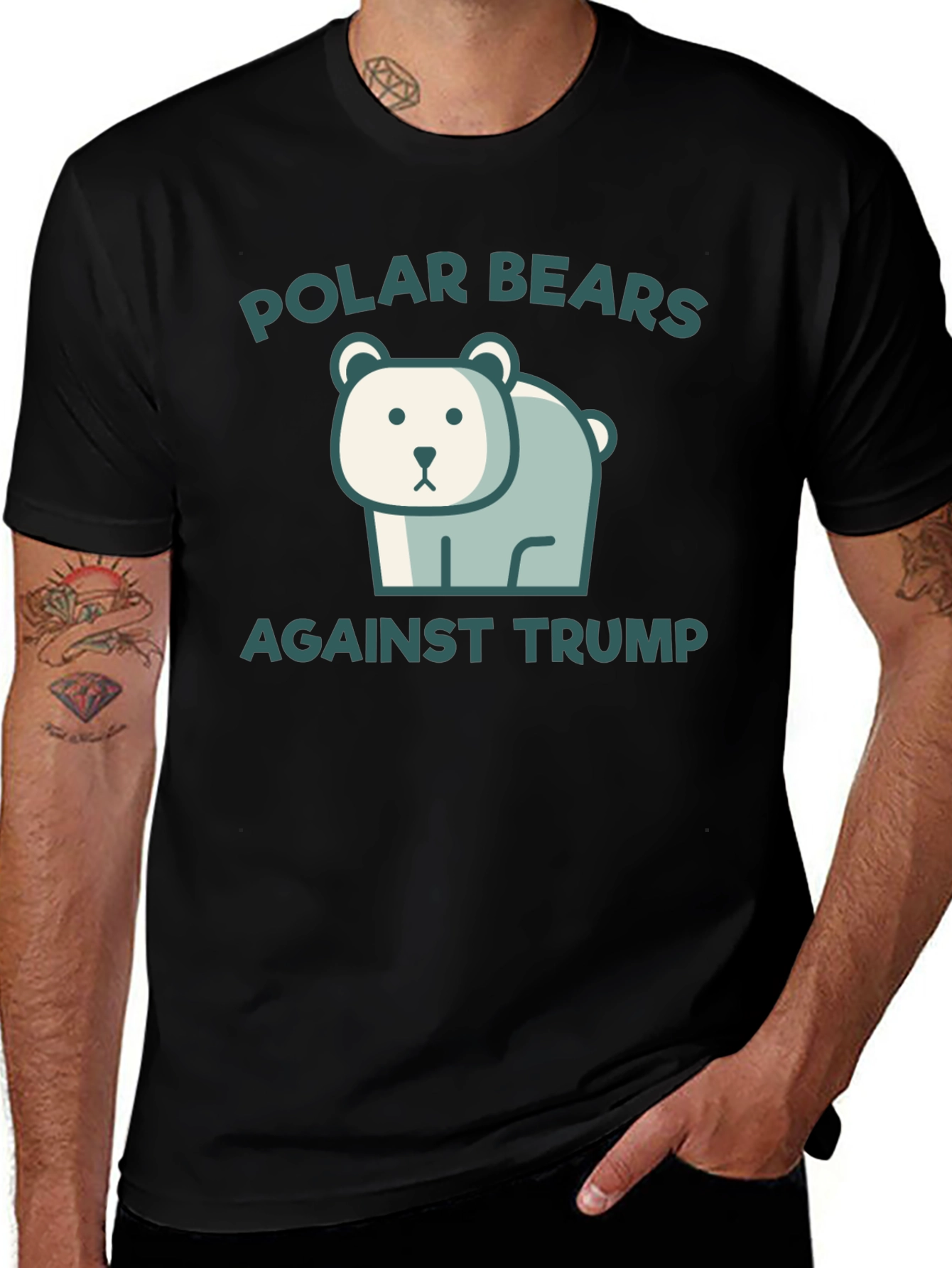 Variant 26 of Polar Bears Against Trump Graphic Tee