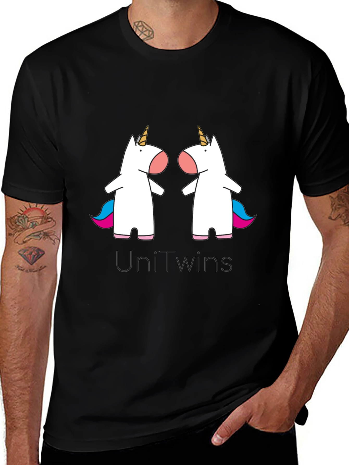 Variant 6 of UniTwins Graphic Tee - Quirky Unicorn T-Shirt