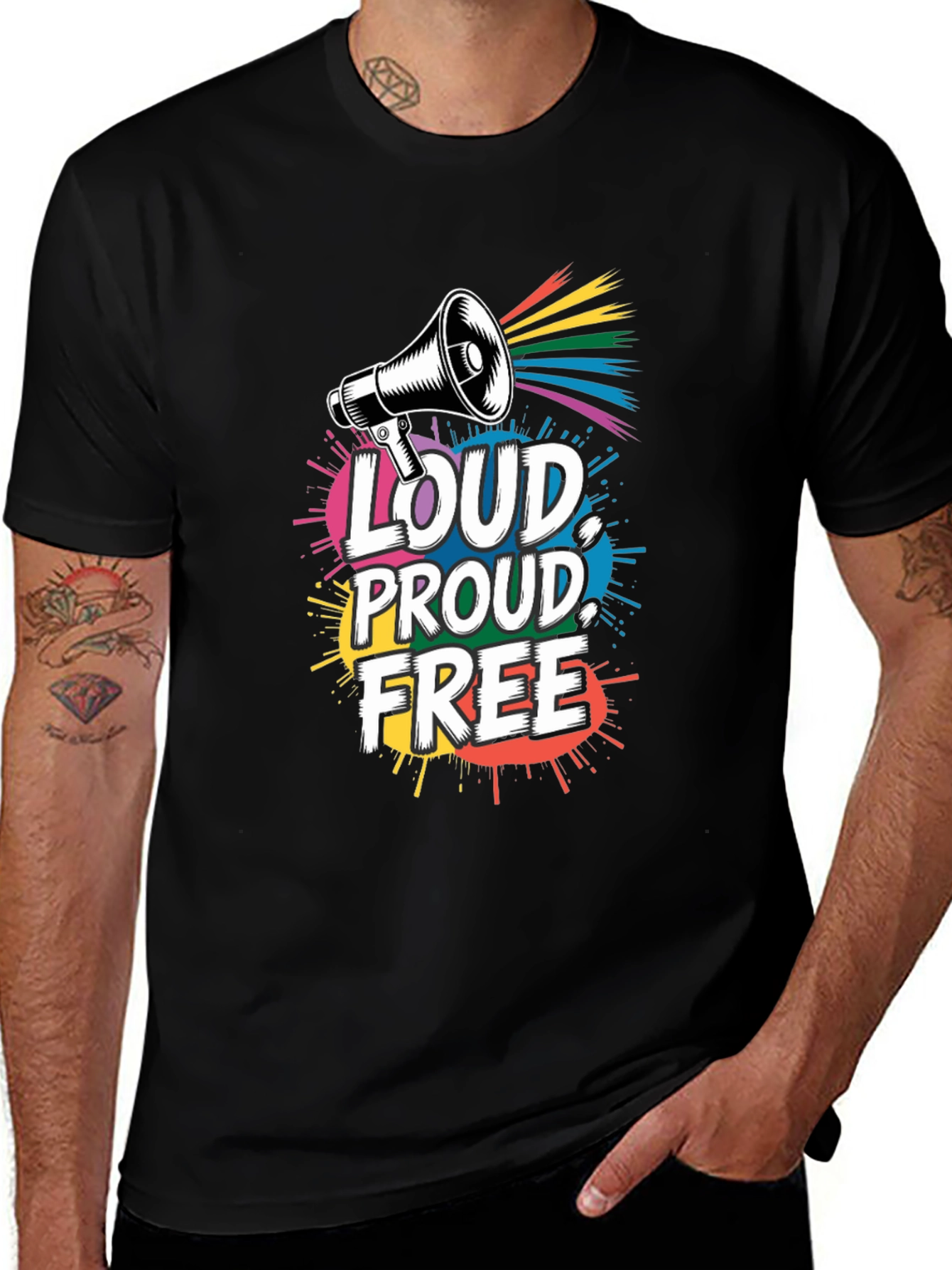 Variant 5 of Loud Proud Free Graphic Tee - Pride T-Shirt