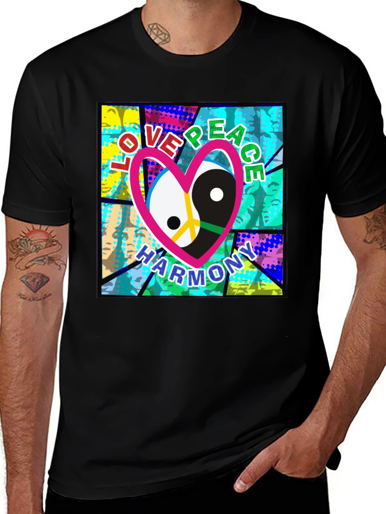 Variant 25 of Love Peace Harmony Yin Yang T-Shirt