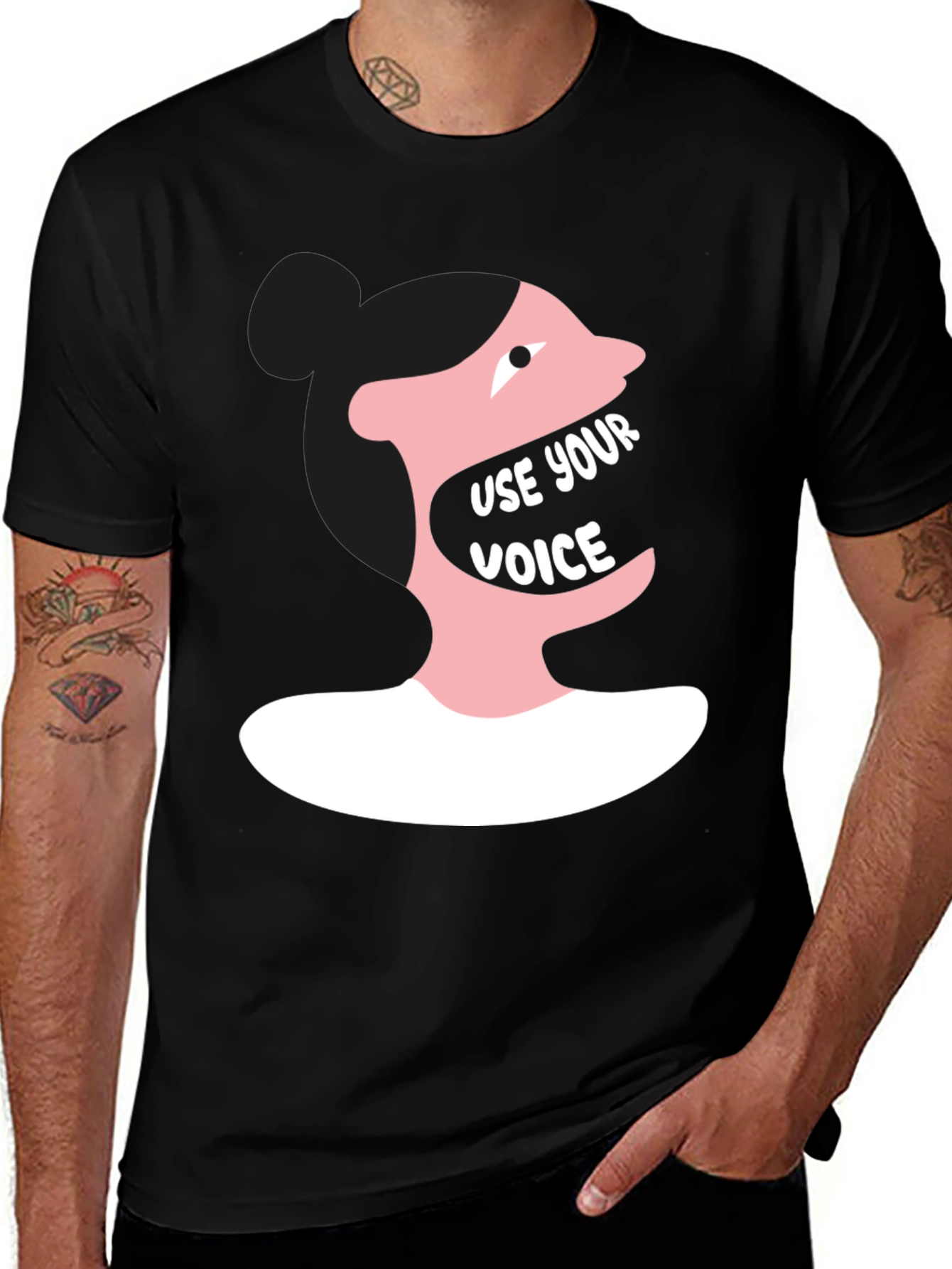 Variant 26 of Use Your Voice Graphic Tee - Empowerment Shirt