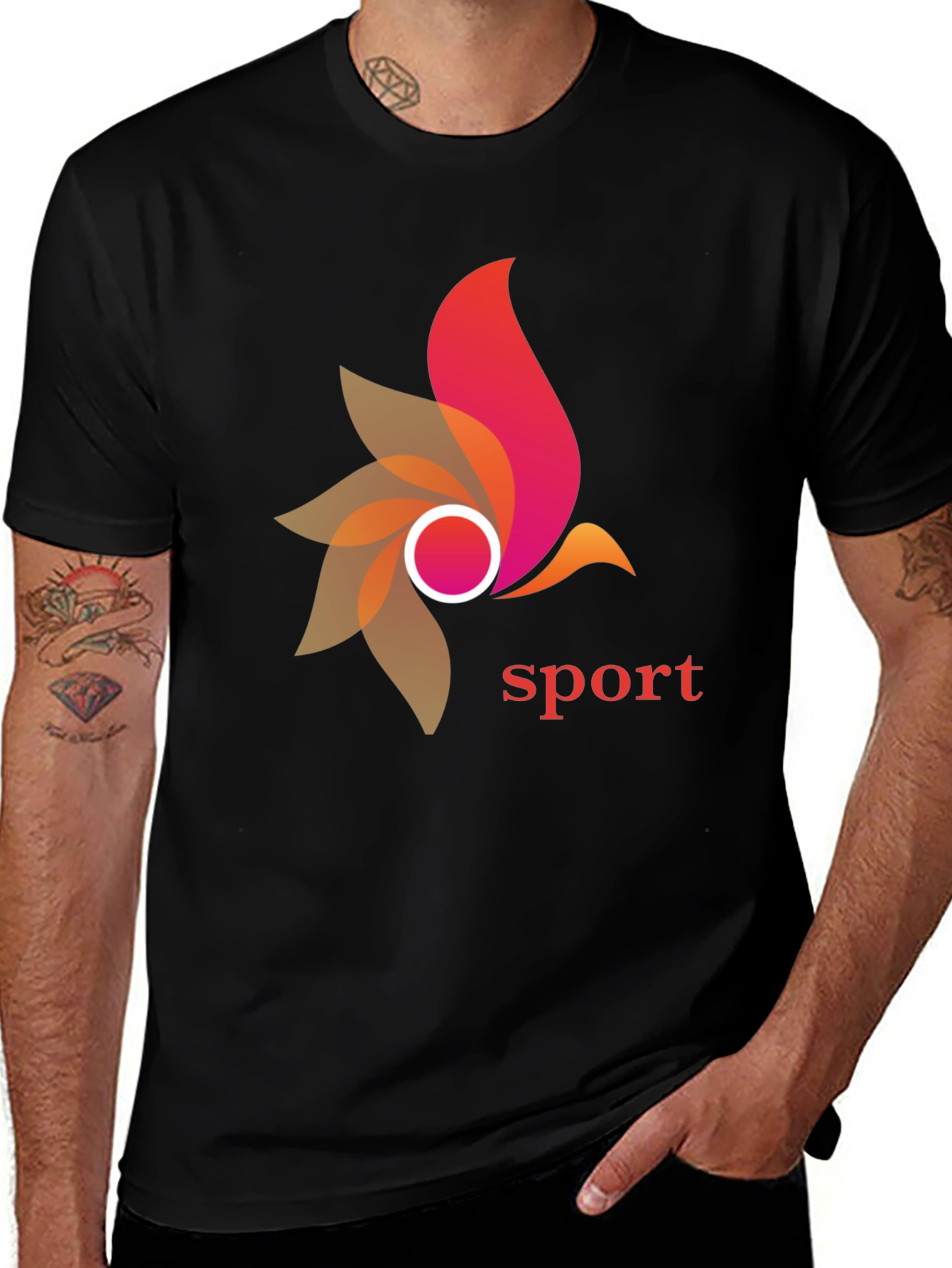 Variant 26 of Stylish Sport Graphic Black T-Shirt
