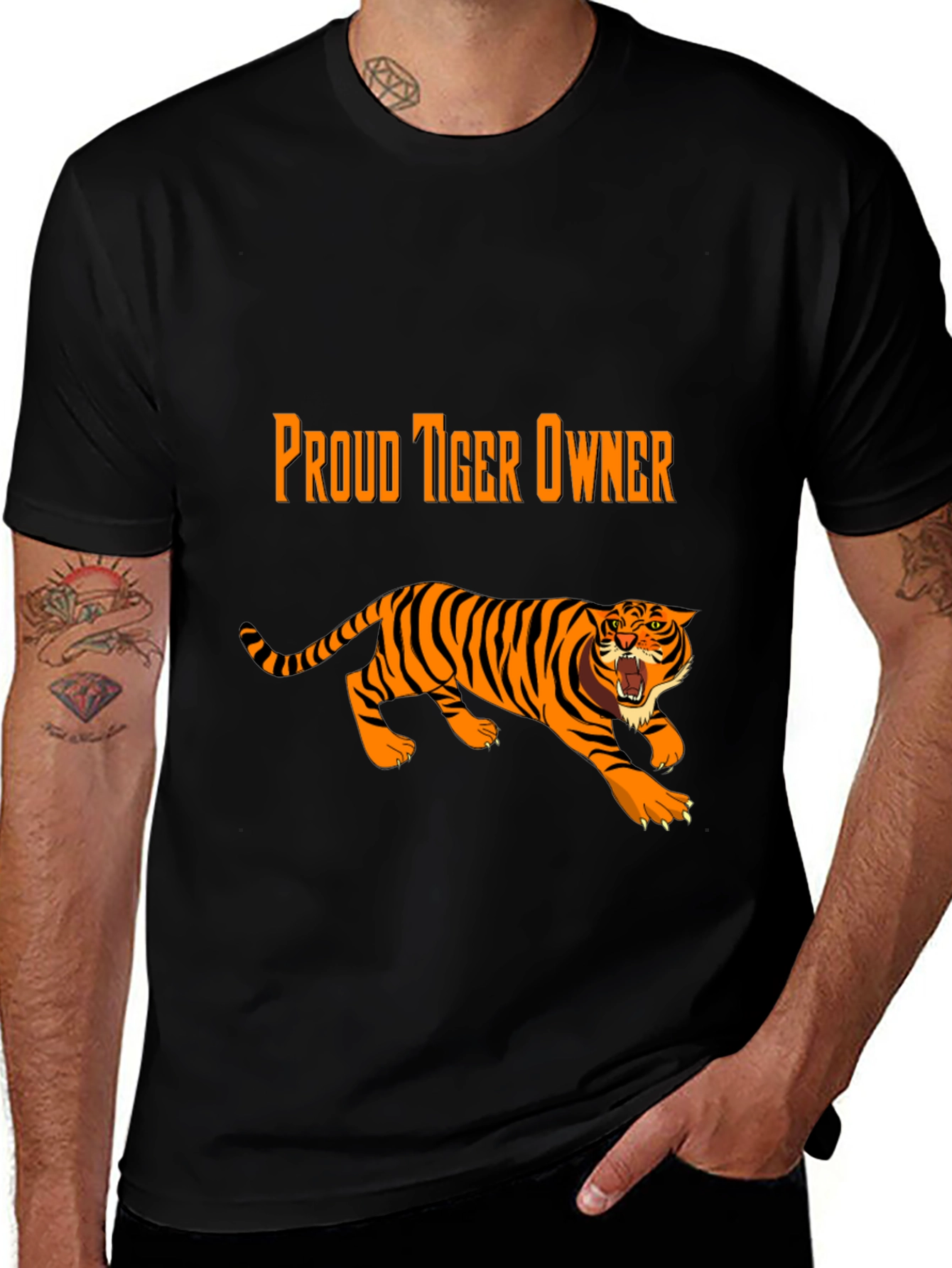 Variant 25 of Proud Tiger Owner Black Graphic Tee