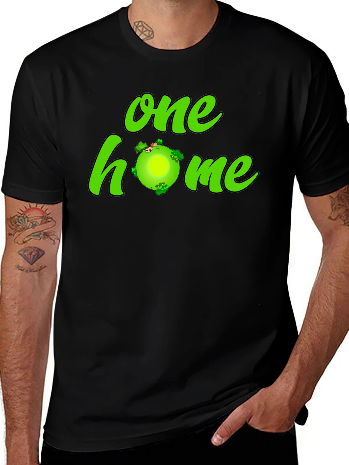 Variant 3 of One Home Earth Graphic T-Shirt