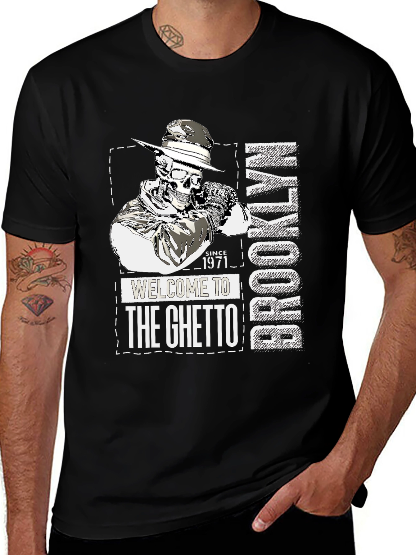 Variant 24 of Brooklyn Ghetto Skeleton T-Shirt