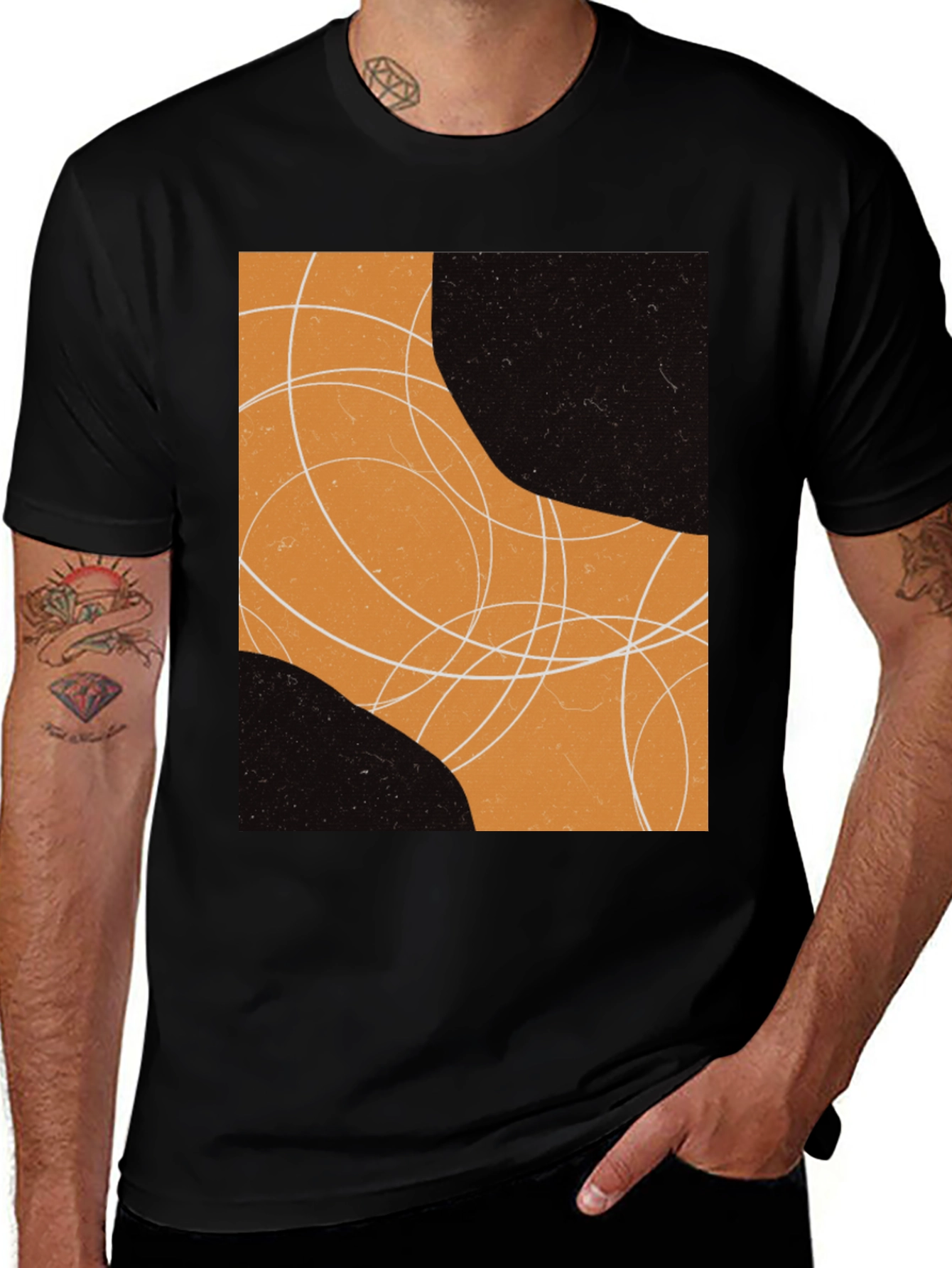 Variant 7 of Abstract Graphic Print Crew Neck T-Shirt