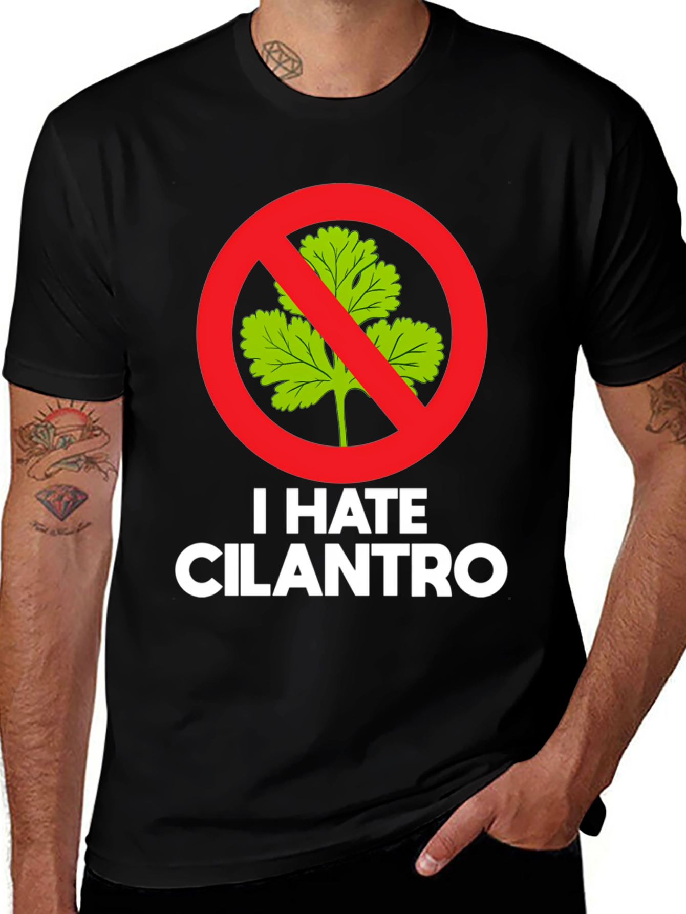 Black I Hate Cilantro Graphic Tee main image