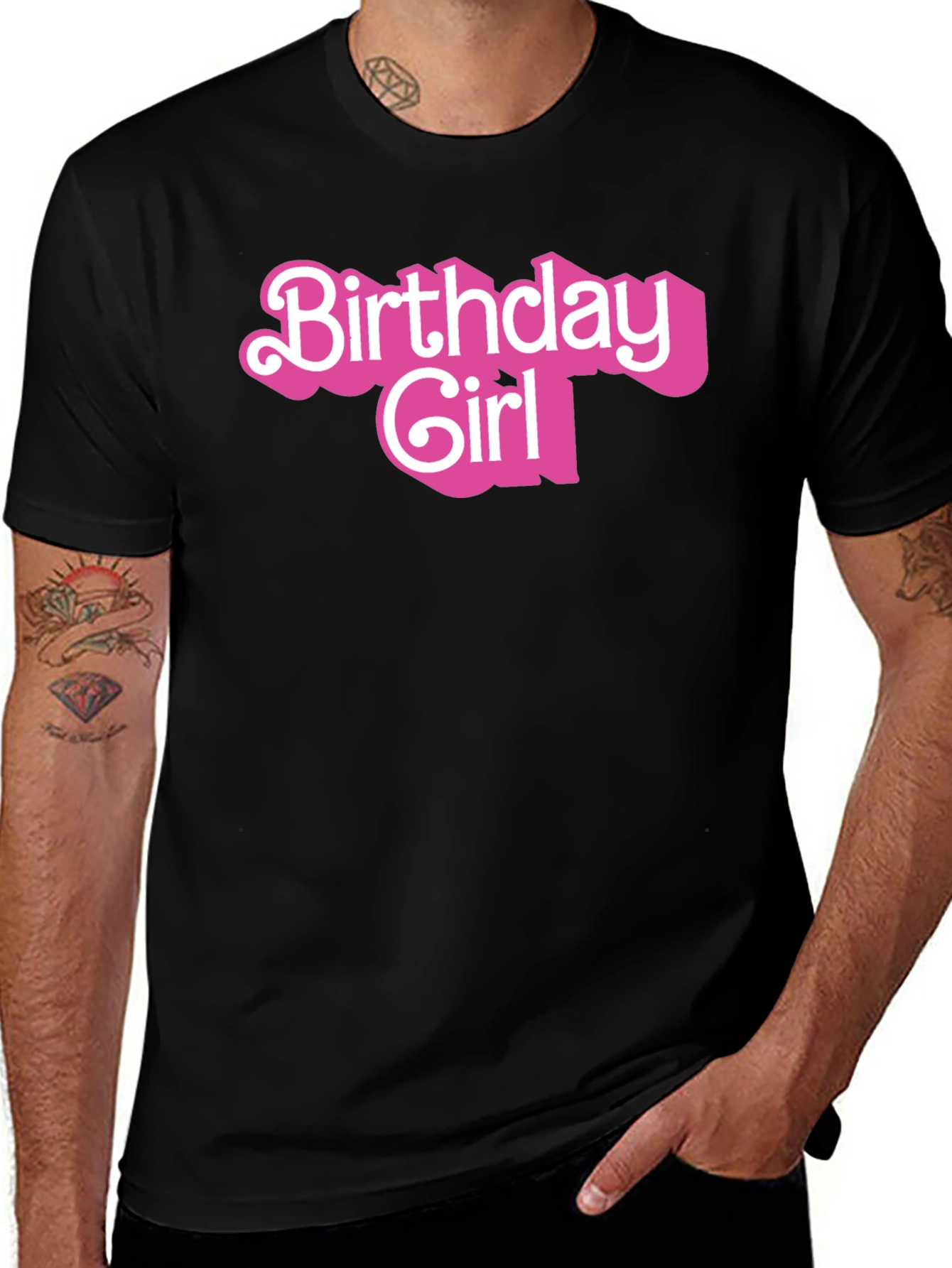 Variant 5 of Birthday Girl Graphic Tee - Black Cotton Shirt