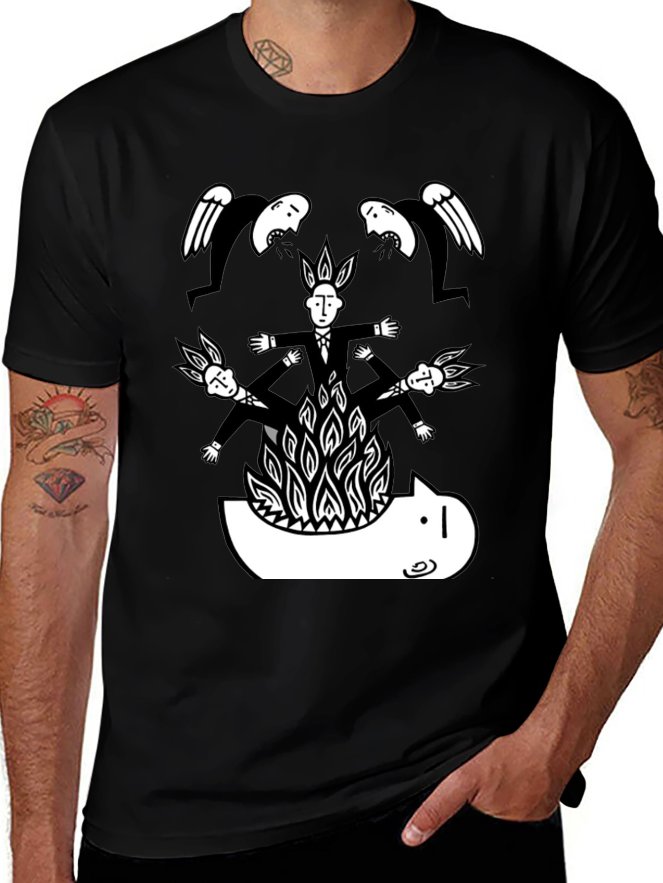 Variant 28 of Unique Graphic Print Black T-Shirt