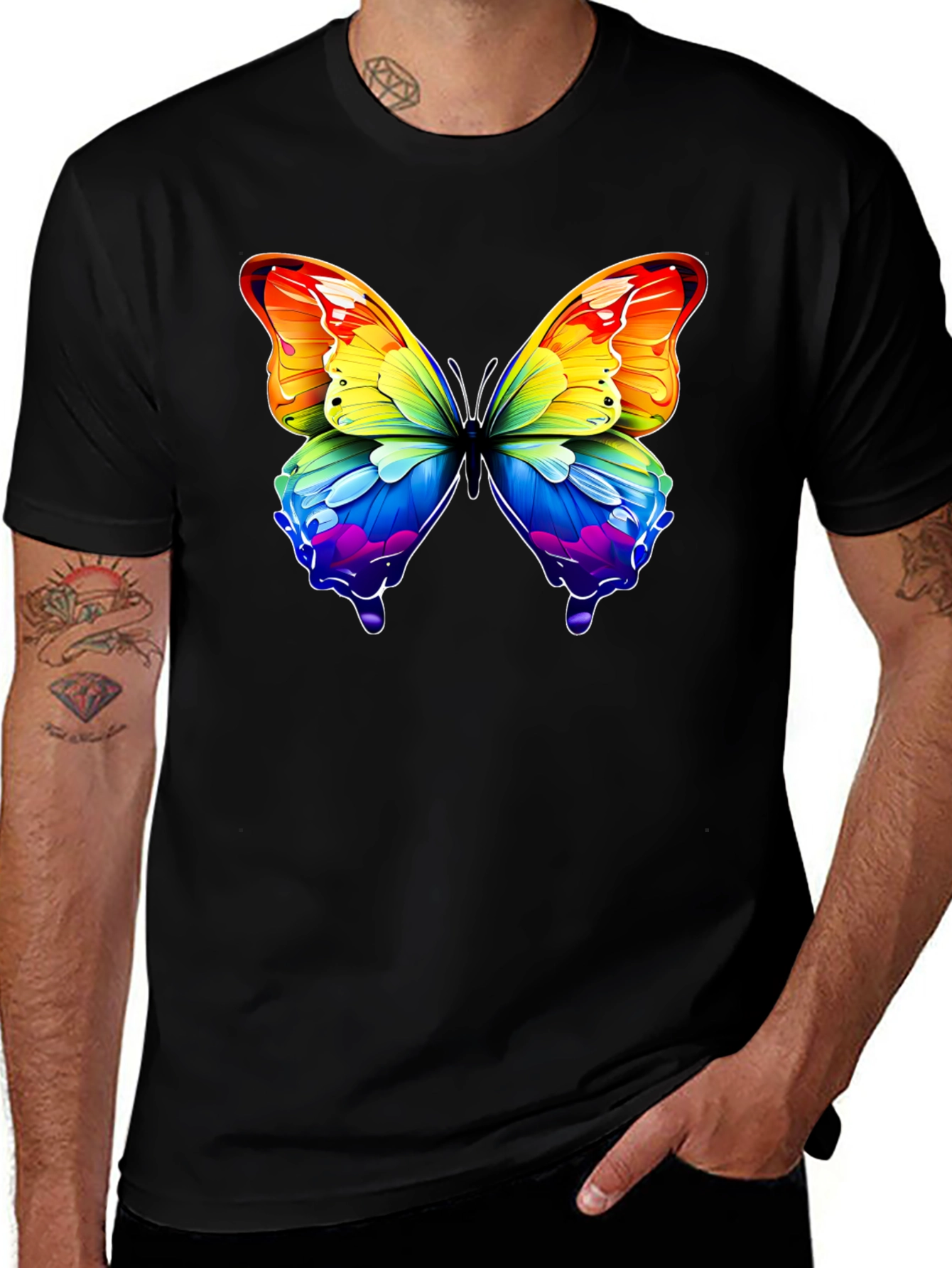 Variant 8 of Rainbow Butterfly Graphic T-Shirt