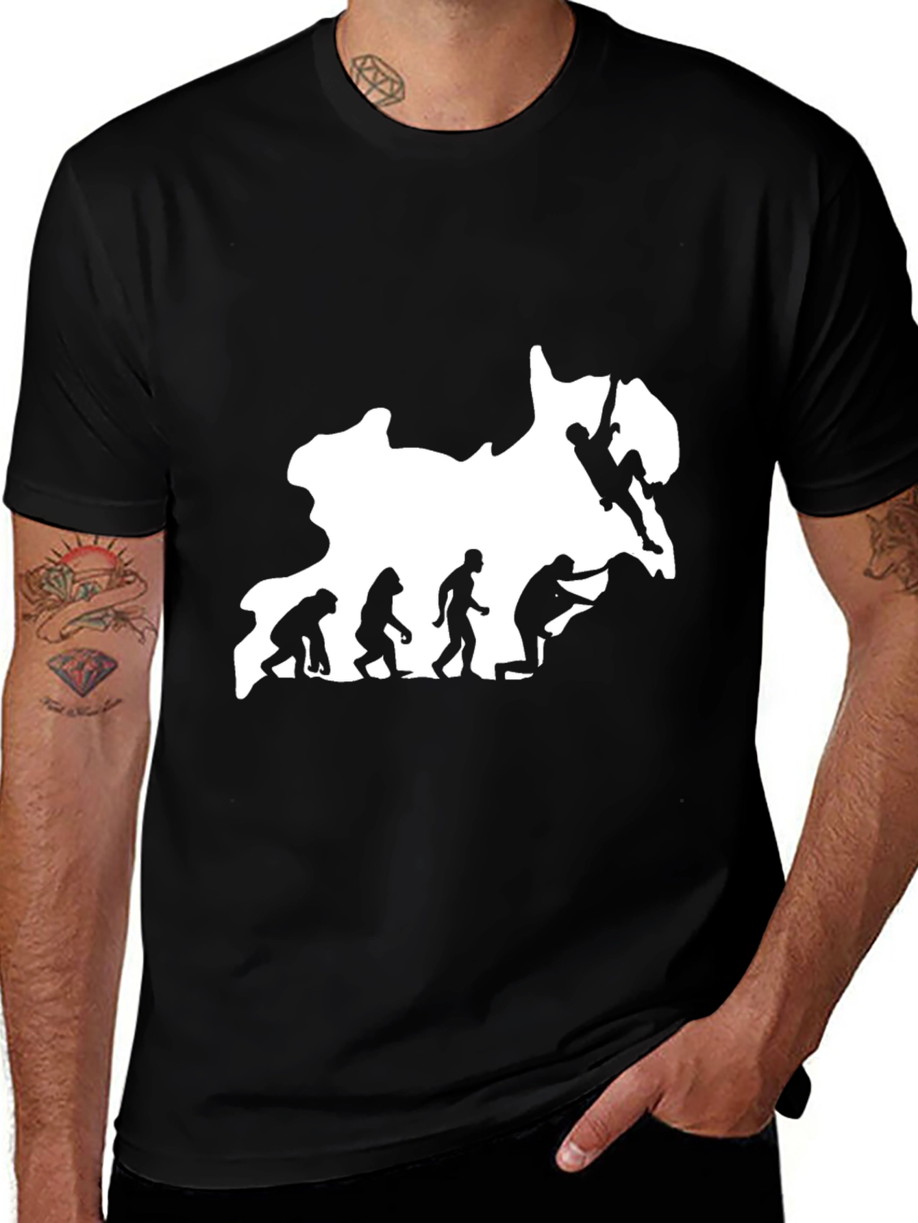 Variant 3 of Evolution Climbing T-Shirt Black Novelty Tee