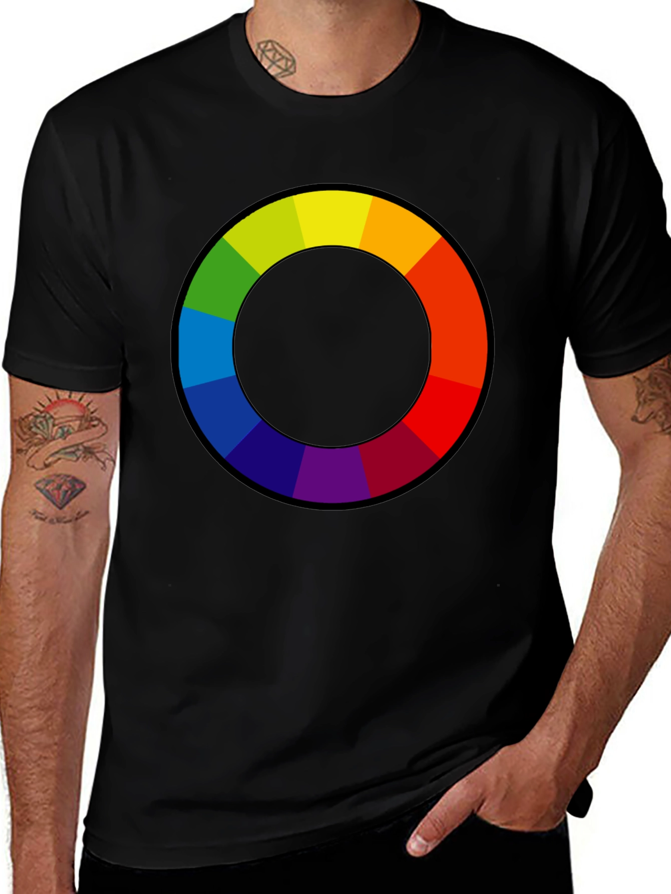Variant 21 of Color Wheel Graphic Tee - Black