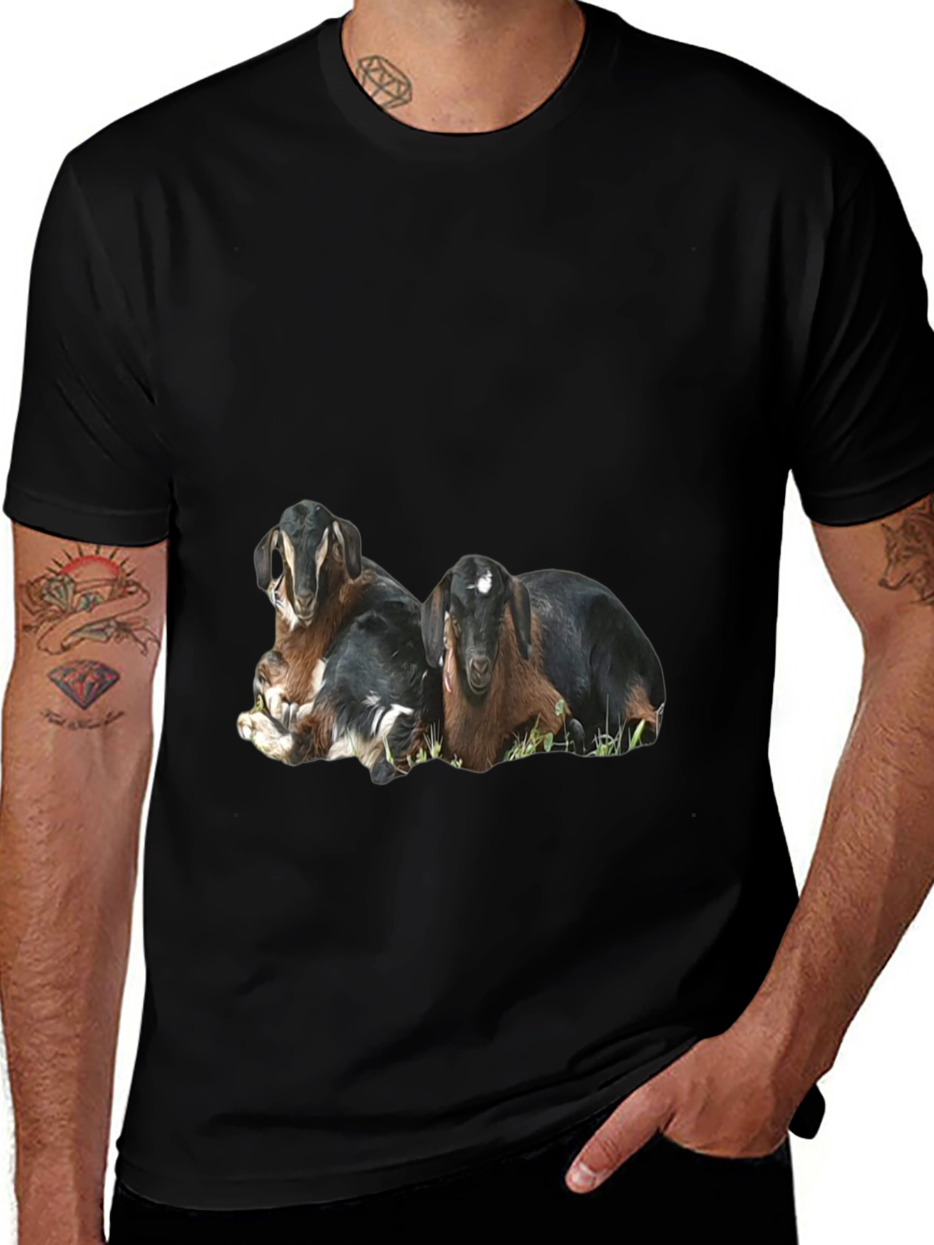 Variant 24 of Goat Graphic Black T-Shirt