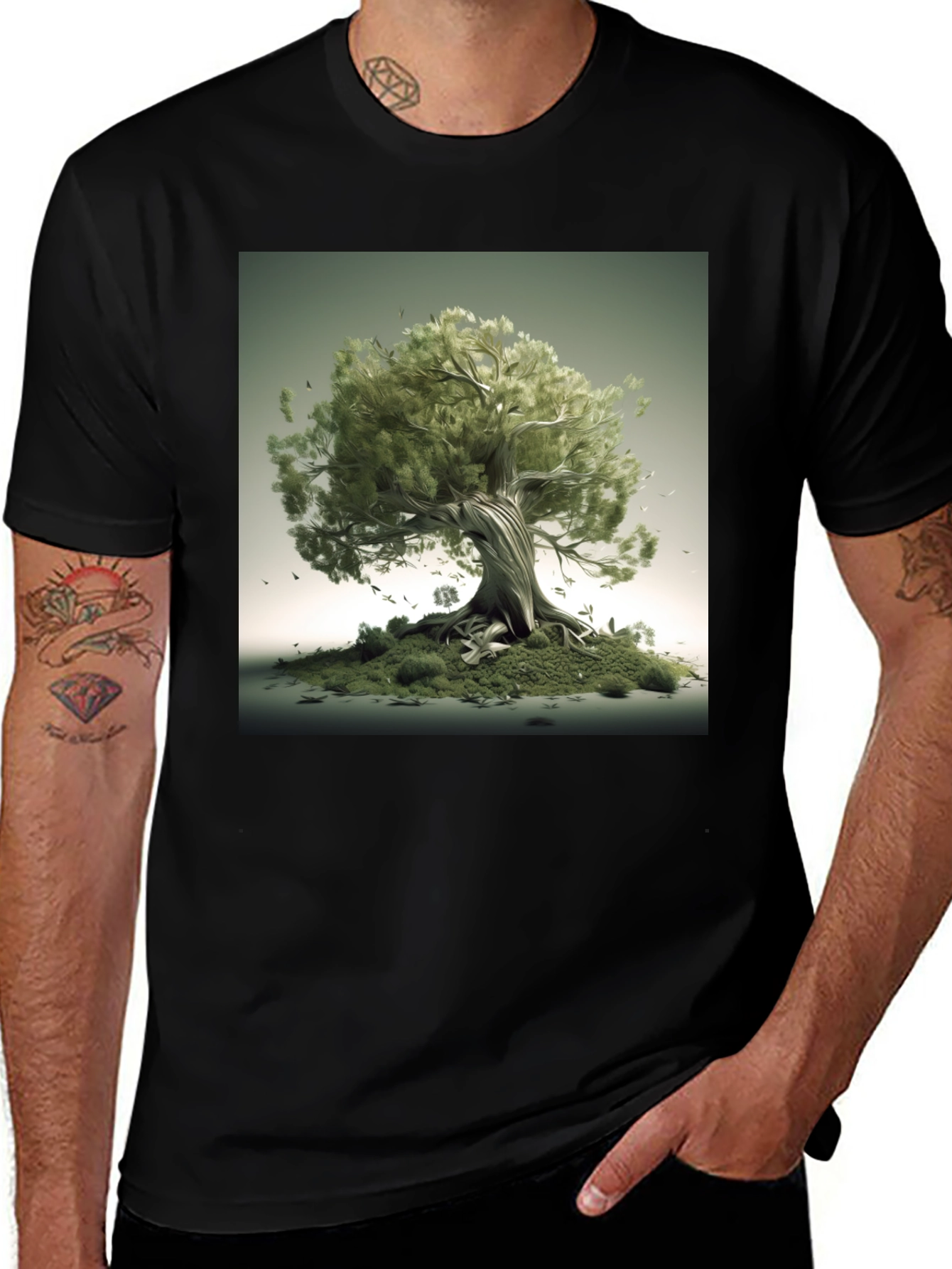 Variant 18 of Nature Tree Graphic Black T-Shirt