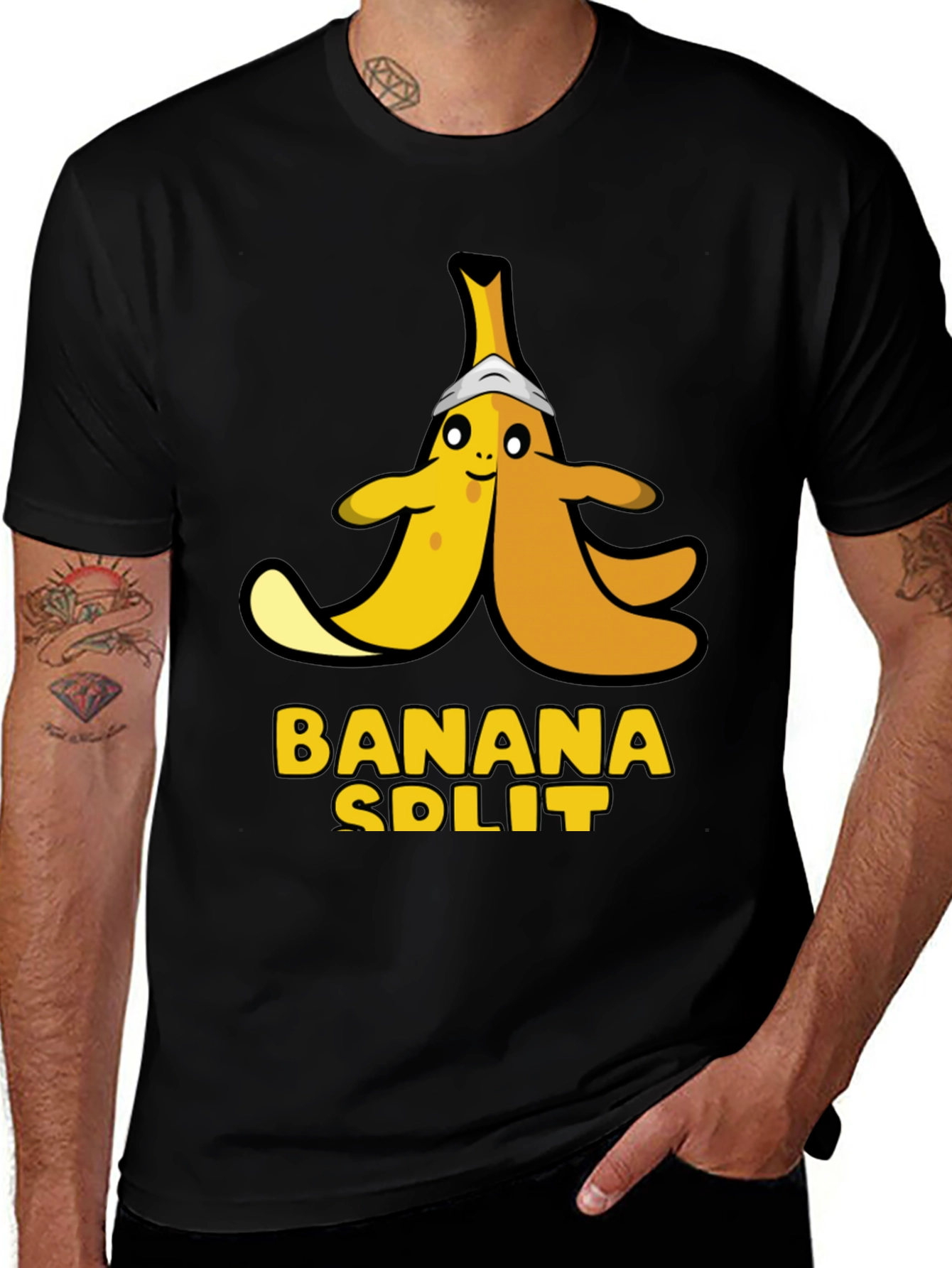 Variant 10 of Banana Split Graphic Tee - Humorous Food Shirt