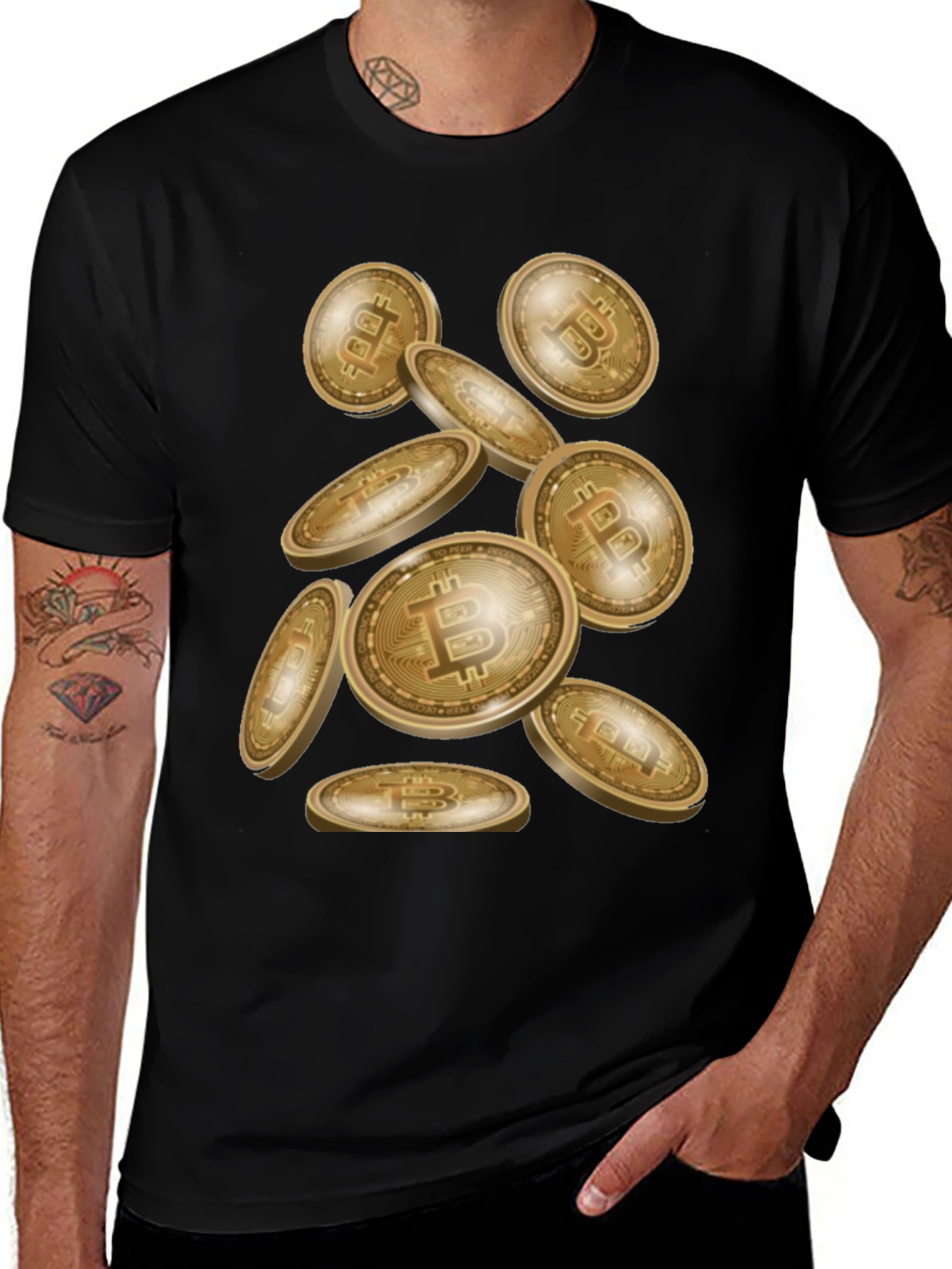 Bitcoin Gold Coin Graphic T-Shirt