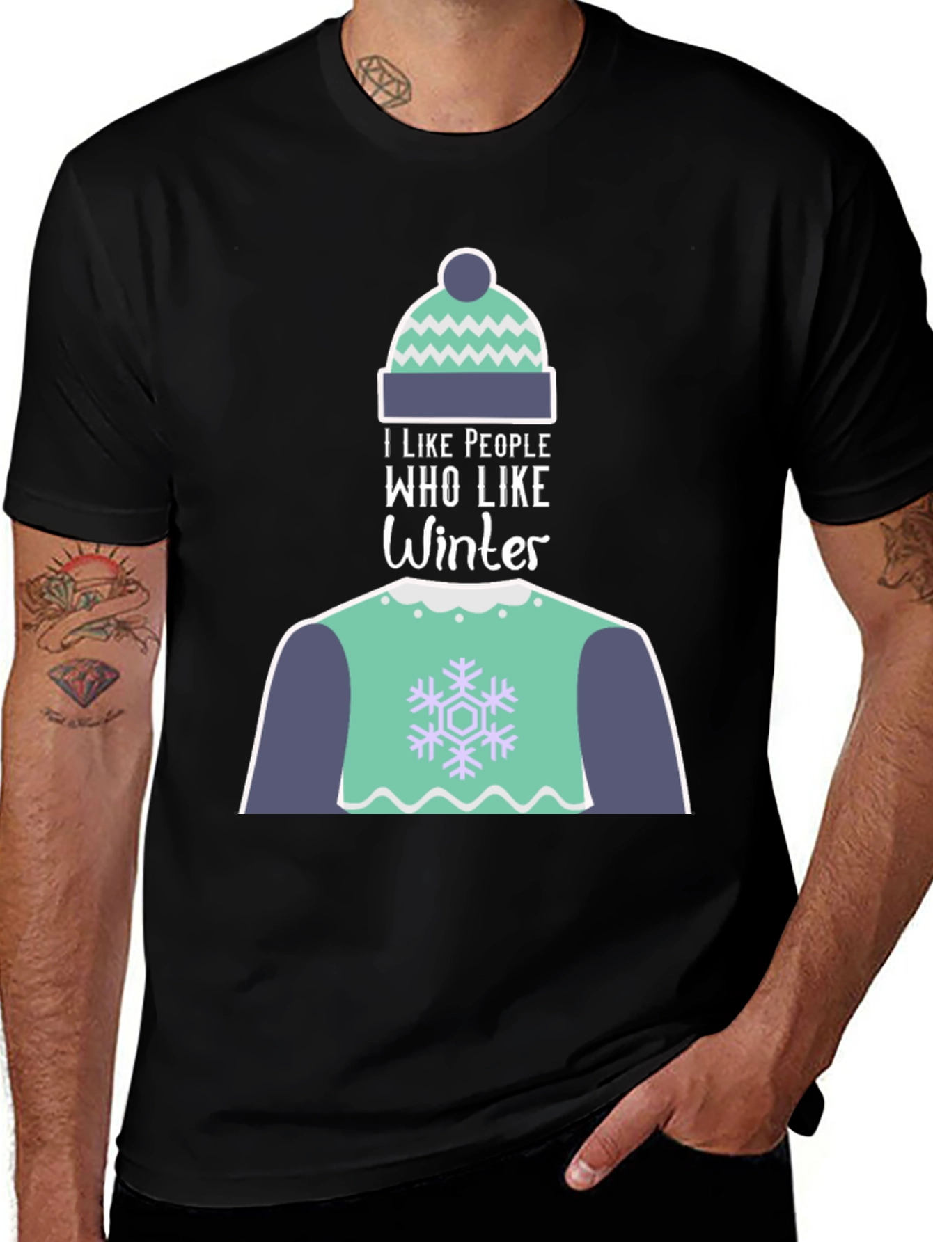 Variant 10 of Winter Lover Graphic Tee - Cozy Winter Outfit