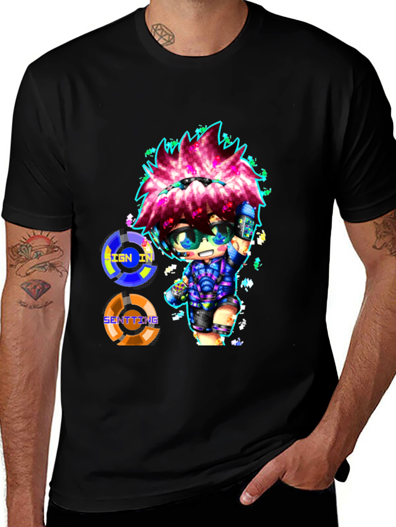 Gamer Chibi T-Shirt - Sign In - Sentting