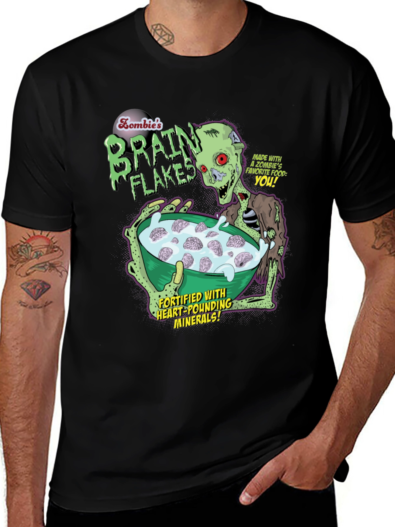 Variant 4 of Zombie Brain Flakes Graphic T-Shirt