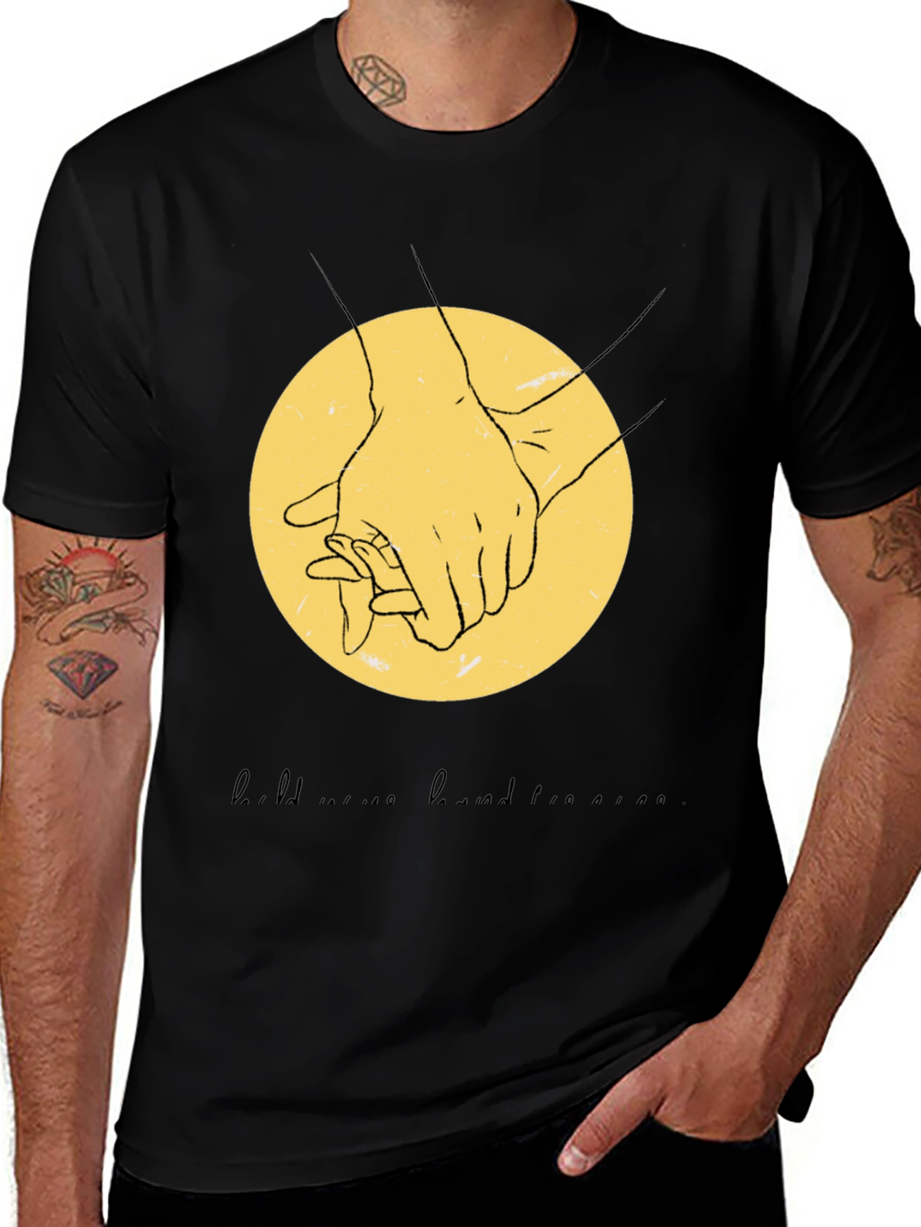 Variant 28 of Hands Graphic Tee - Black Casual T-Shirt
