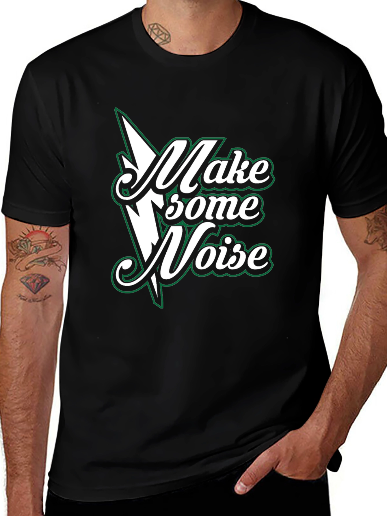 Variant 27 of Make Some Noise Graphic T-Shirt - Black