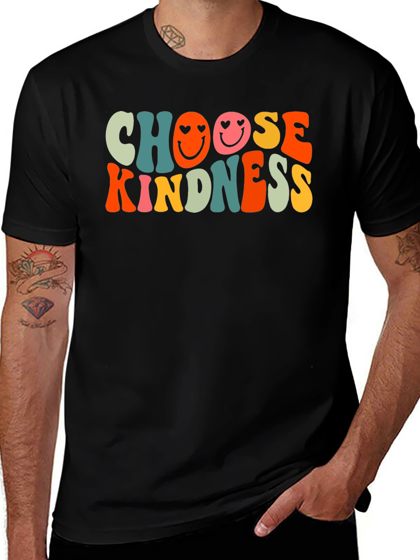 Variant 23 of Choose Kindness Graphic Tee - Retro Smiley Face T-Shirt