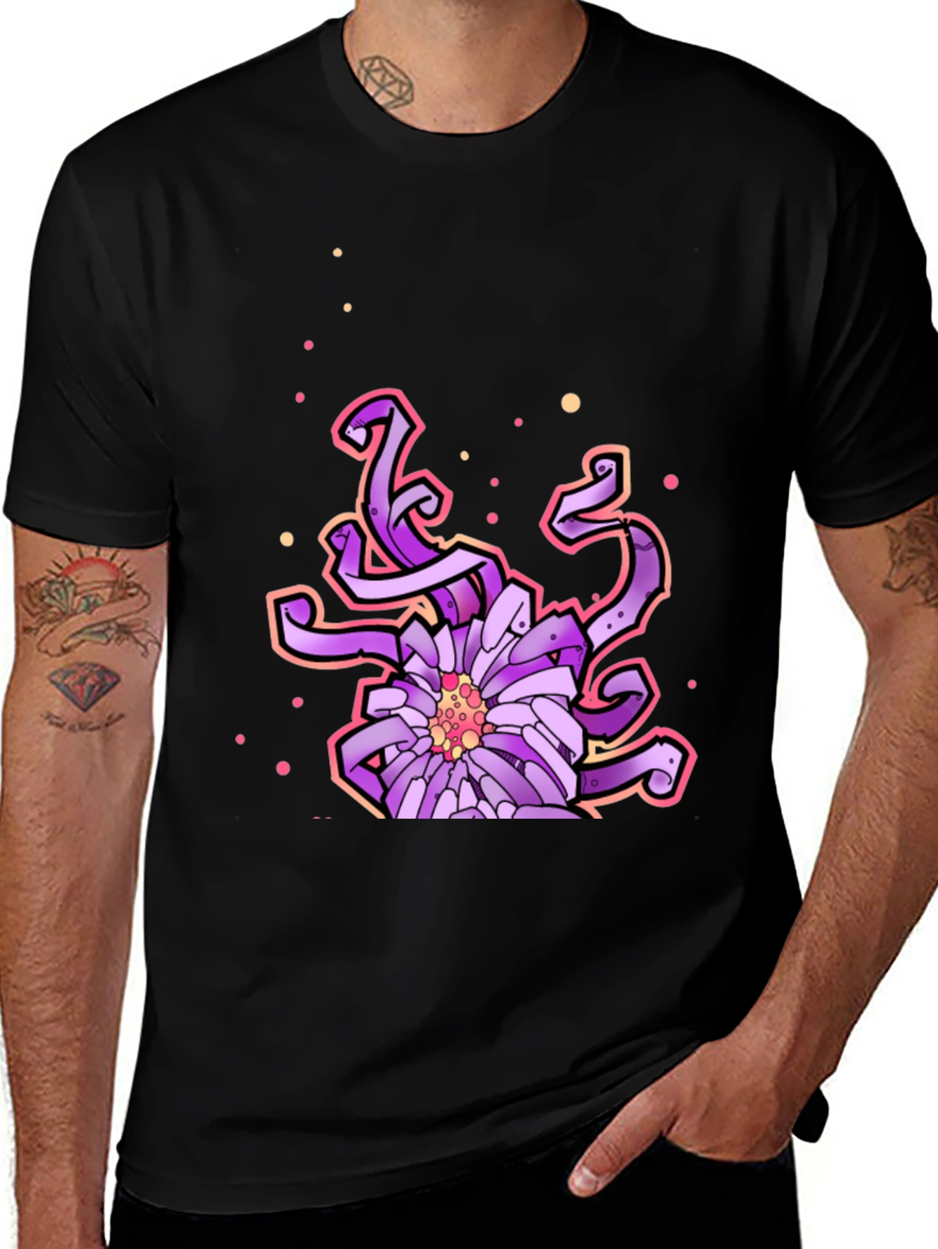 Variant 4 of Abstract Purple Flower Graphic Tee