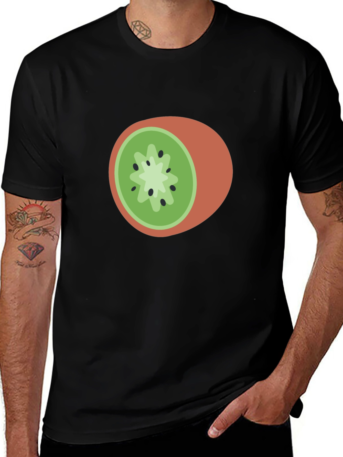 Variant 30 of Kiwi Slice Graphic Tee - Casual Fruit Lover's T-Shirt