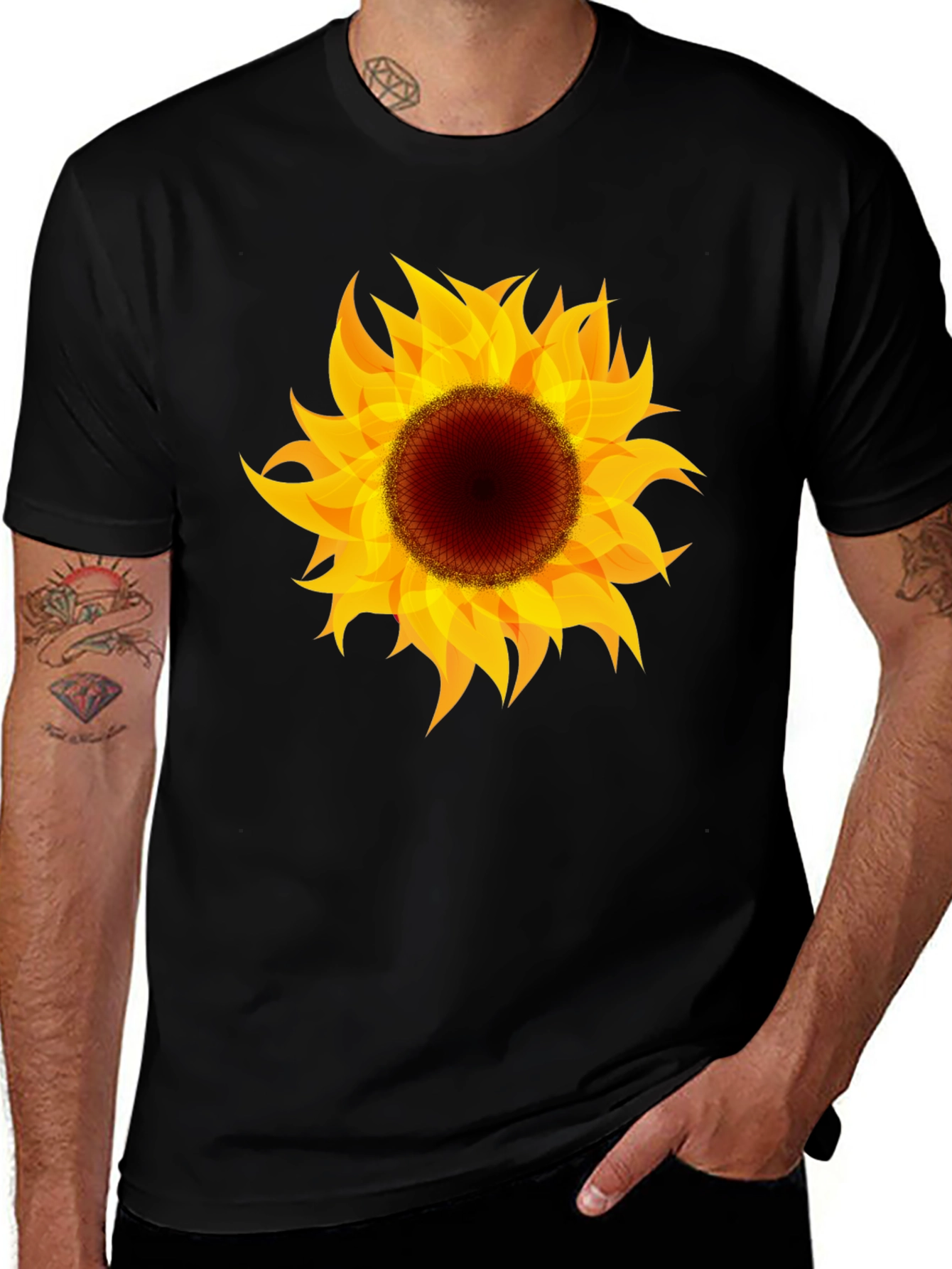 Variant 29 of Sunflower Graphic Print Black T-Shirt