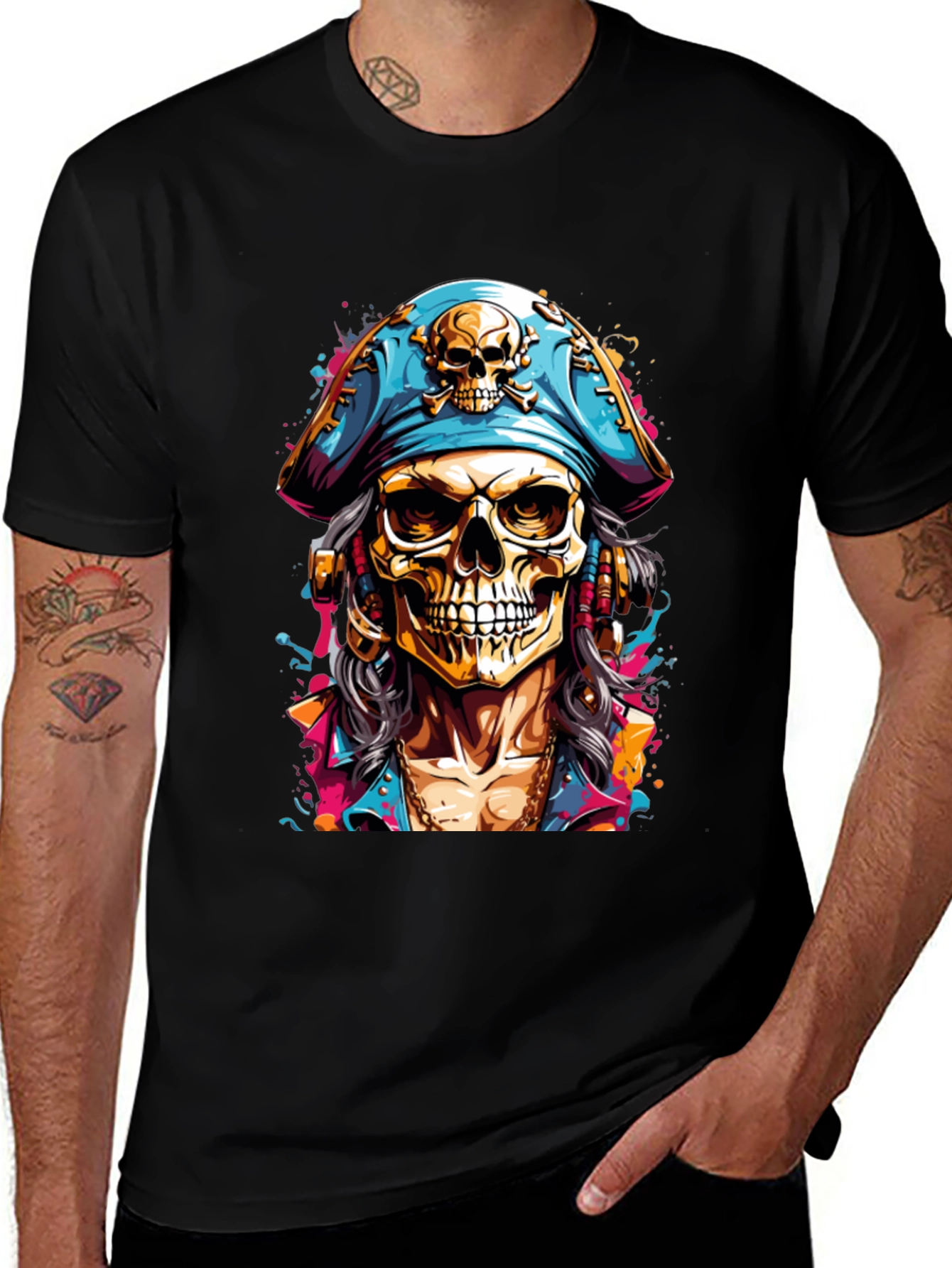 Variant 2 of Pirate Skull Graphic Tee - Unique Design