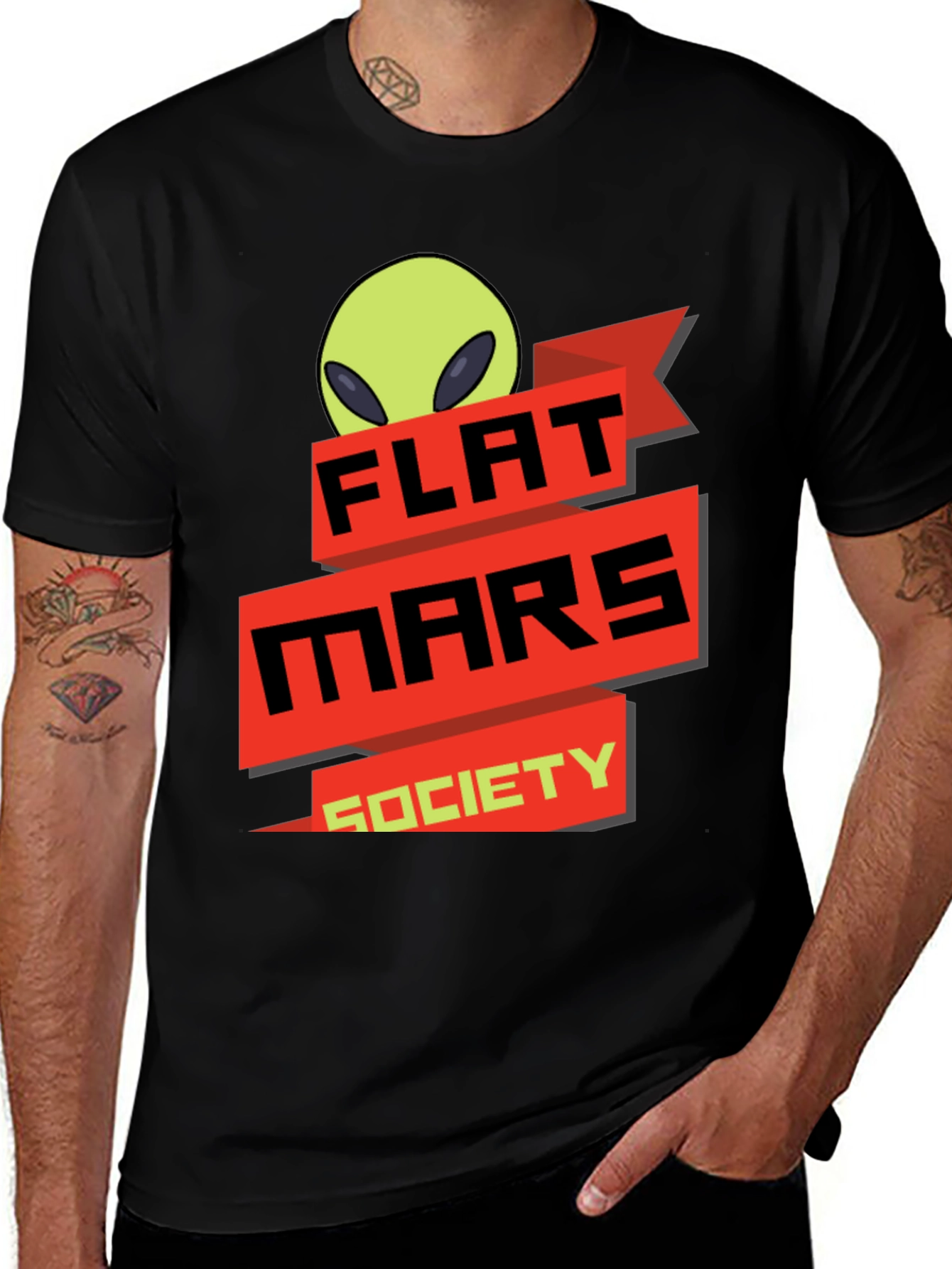 Variant 22 of Flat Mars Society T-Shirt - Alien Graphic Tee