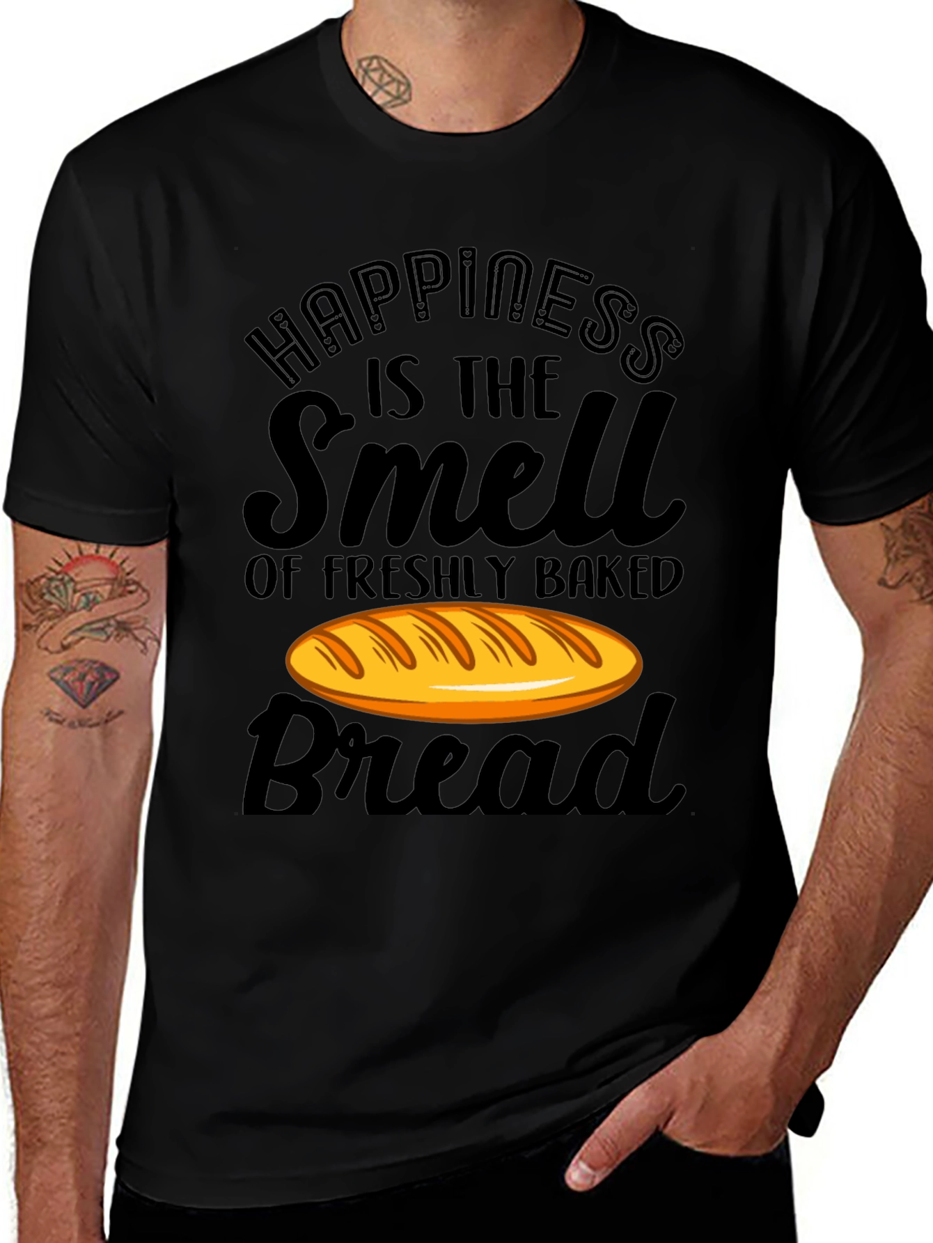 Variant 11 of Happiness is Bread T-Shirt - Baked Goods Lover Tee