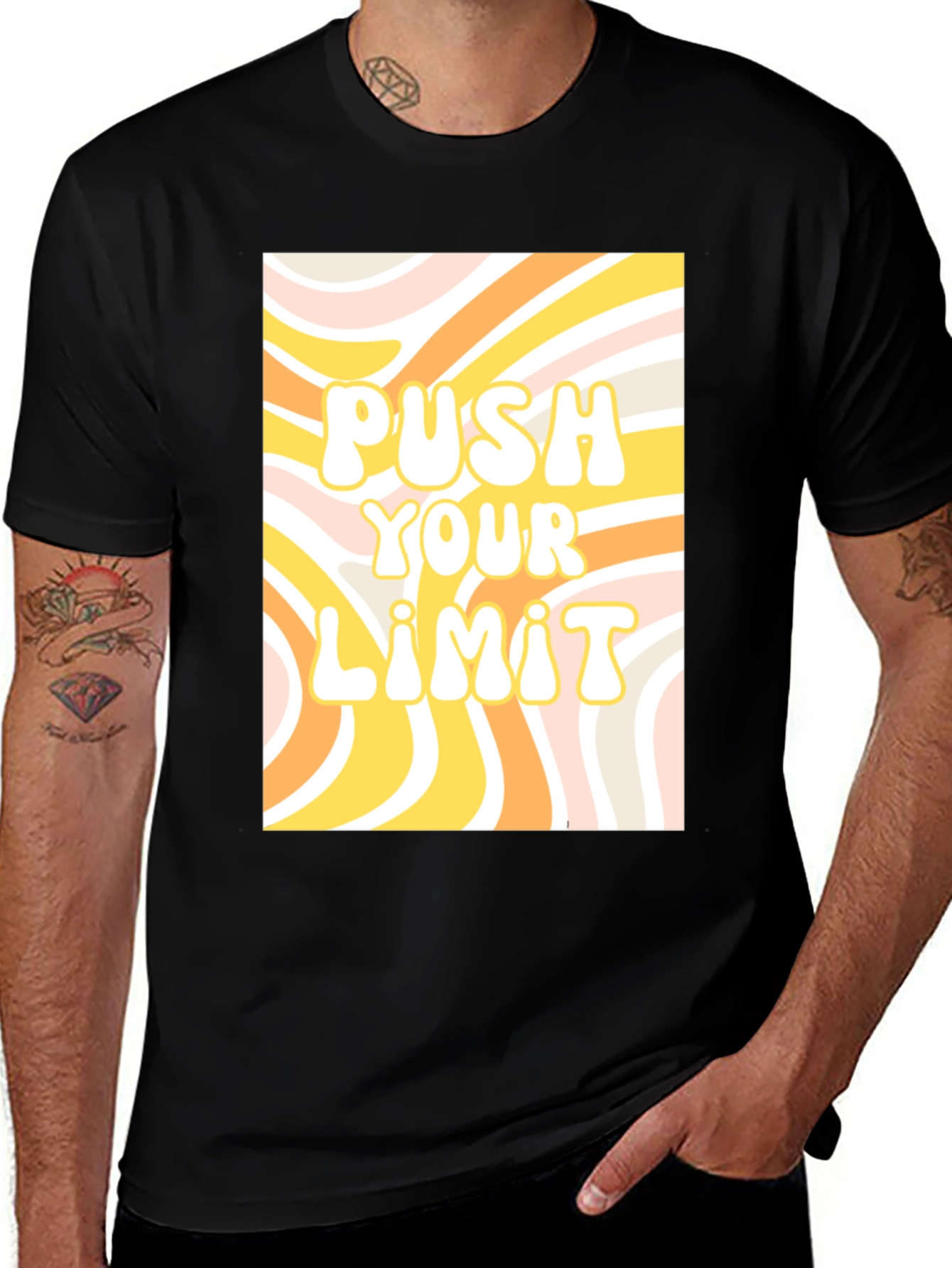 Variant 20 of Push Your Limit Graphic Tee - Retro Style Comfort