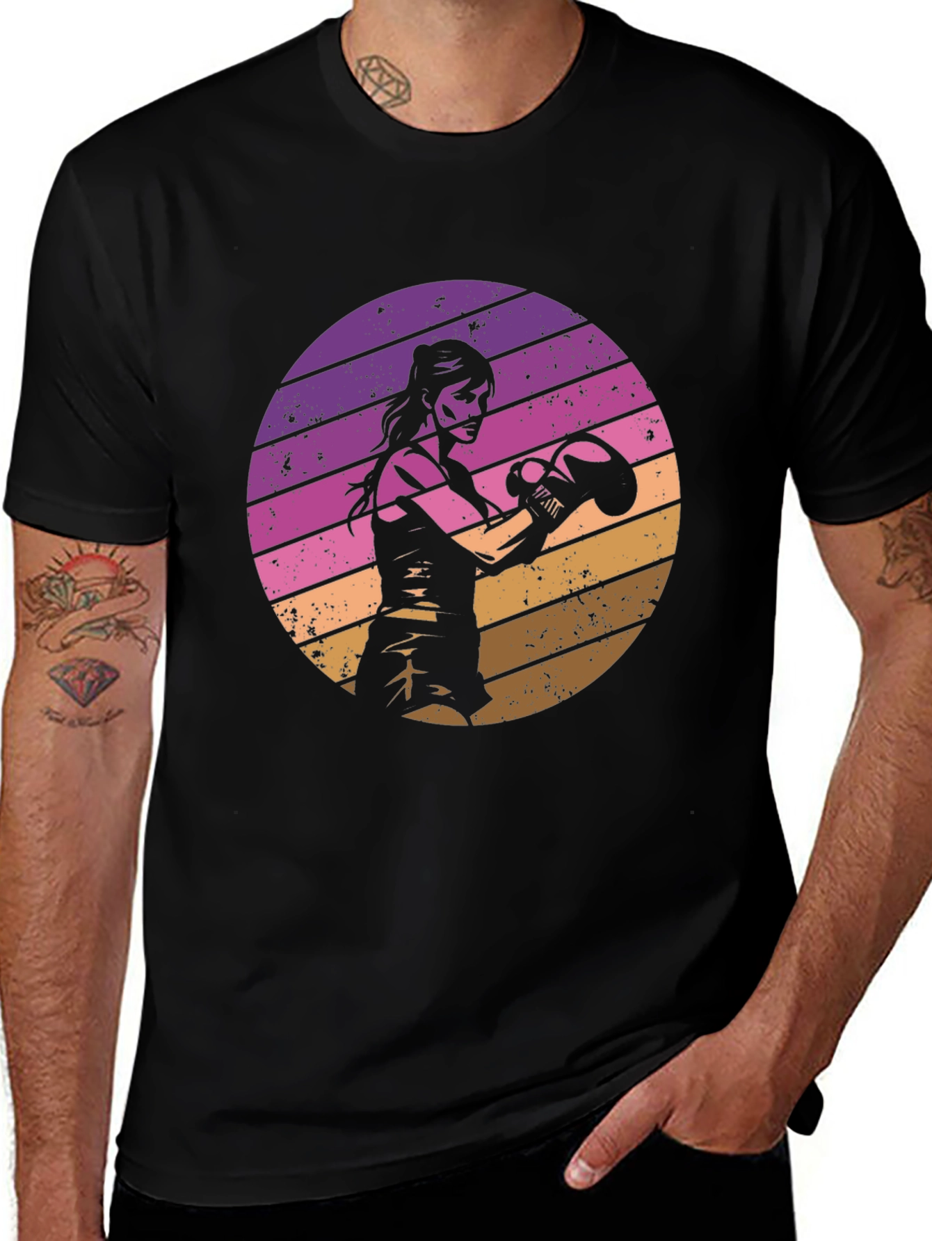 Variant 9 of Retro Sunset Boxer T-Shirt
