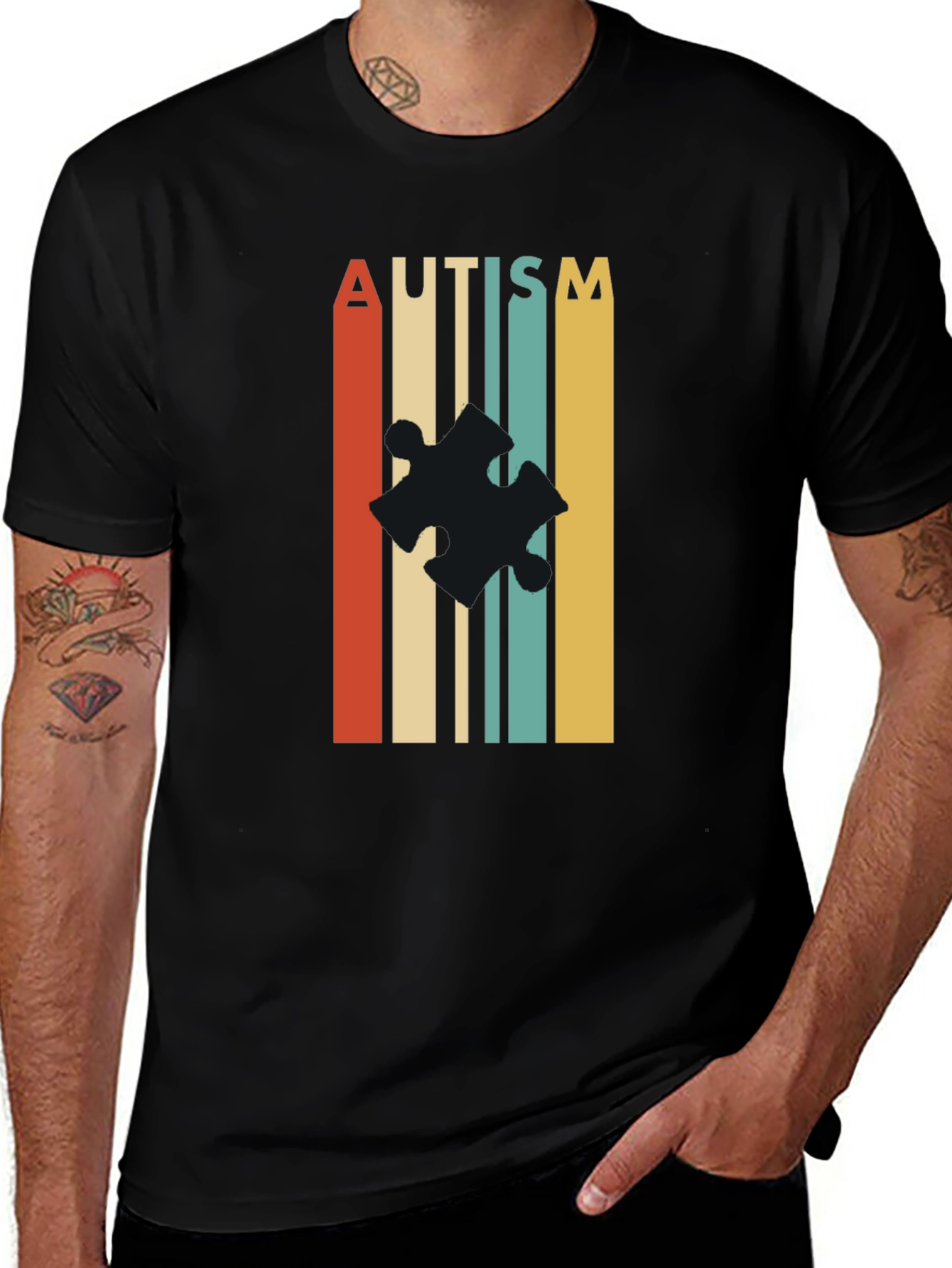 Variant 27 of Autism Awareness Tee - Puzzle Piece Design