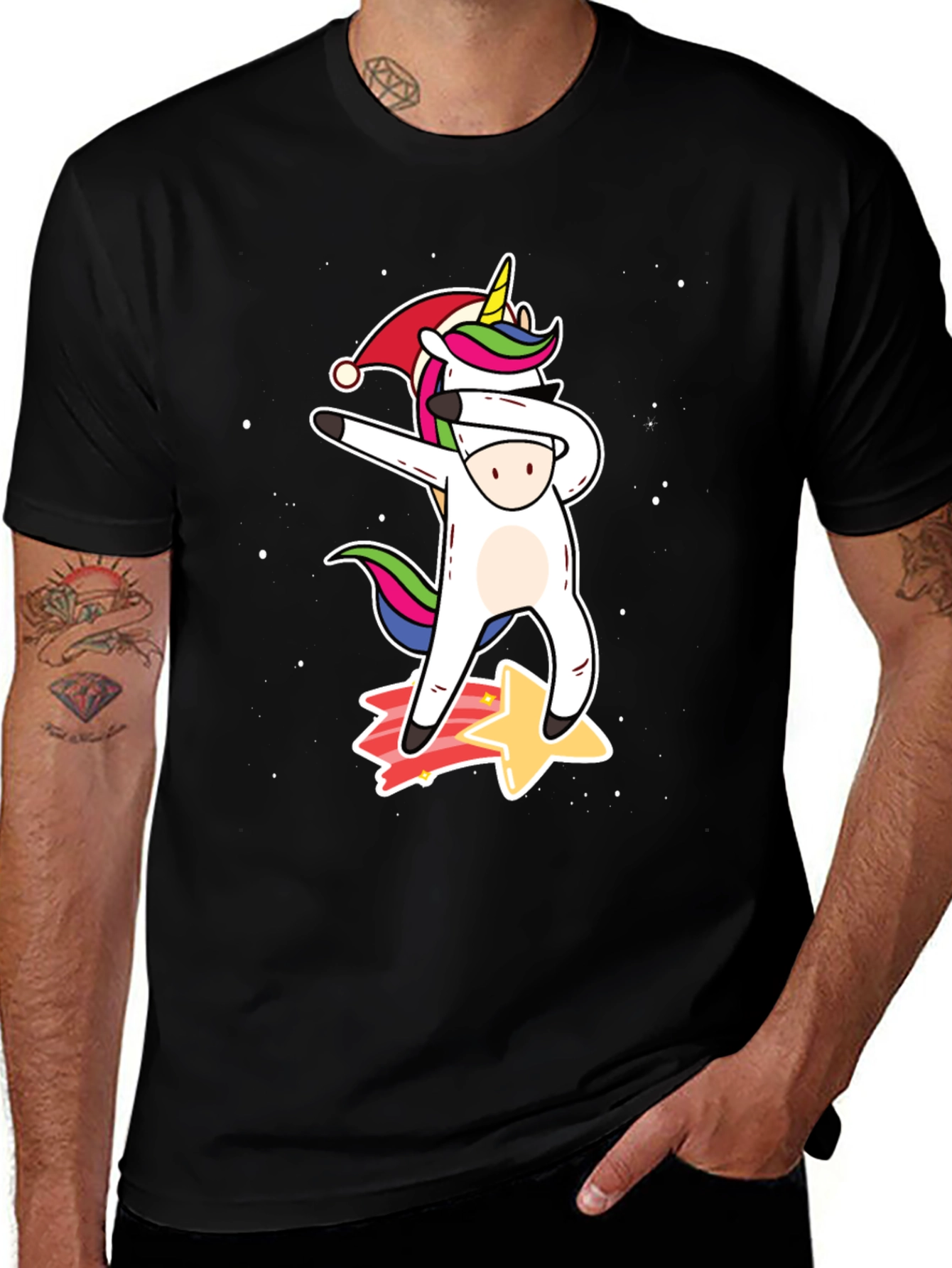 Variant 2 of Dabbing Unicorn Christmas T-Shirt