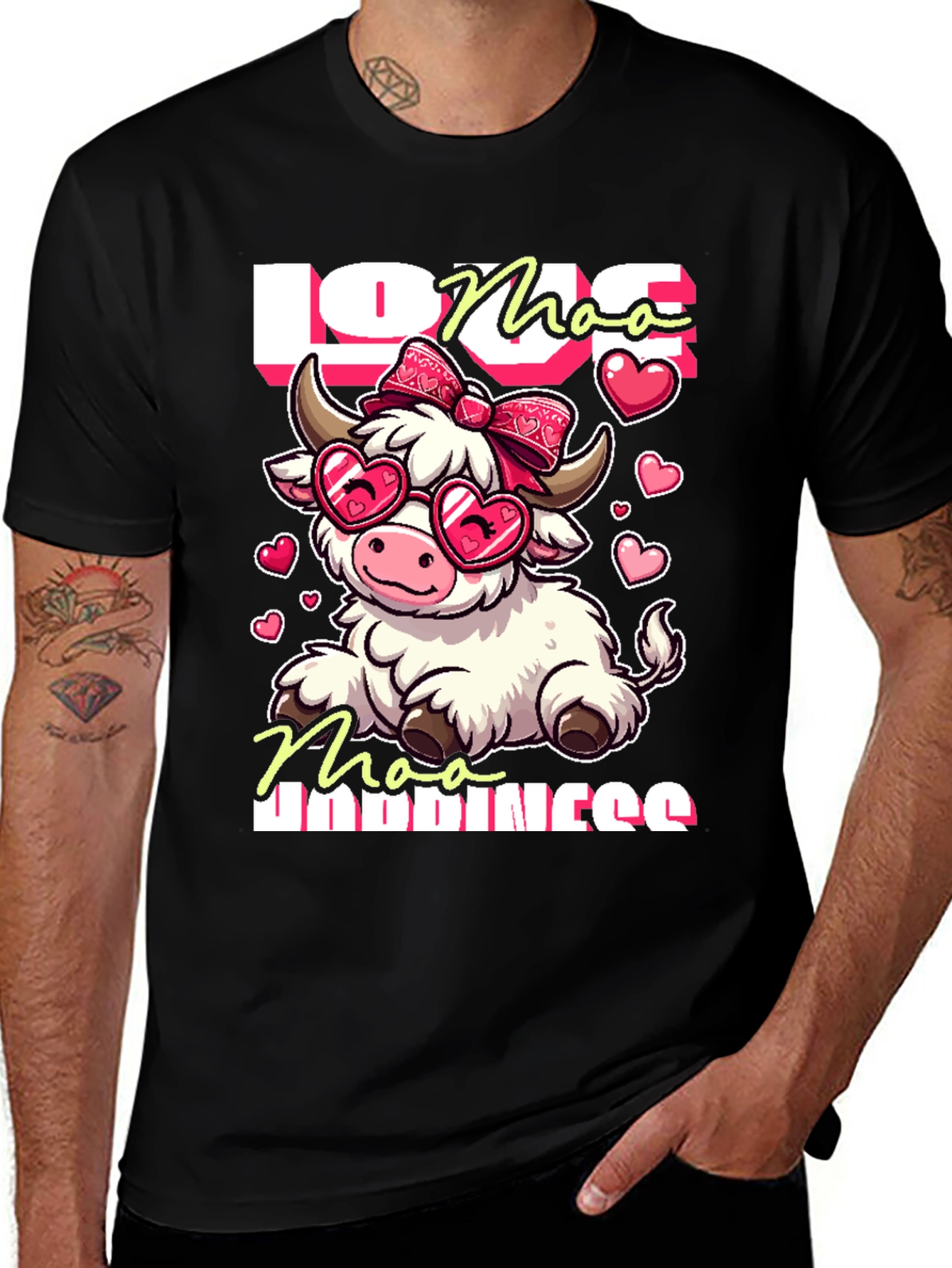 Variant 30 of Love Moo Happiness Graphic Tee