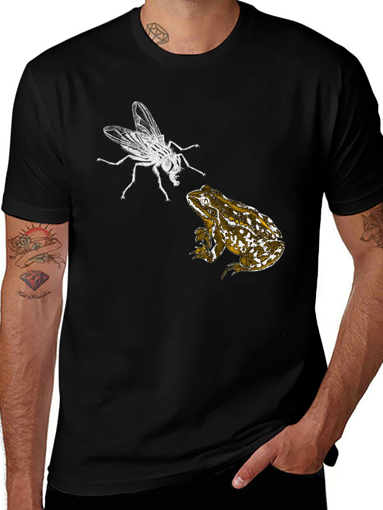 Variant 4 of Frog & Fly Graphic Tee - Unique Design, Comfortable Fit