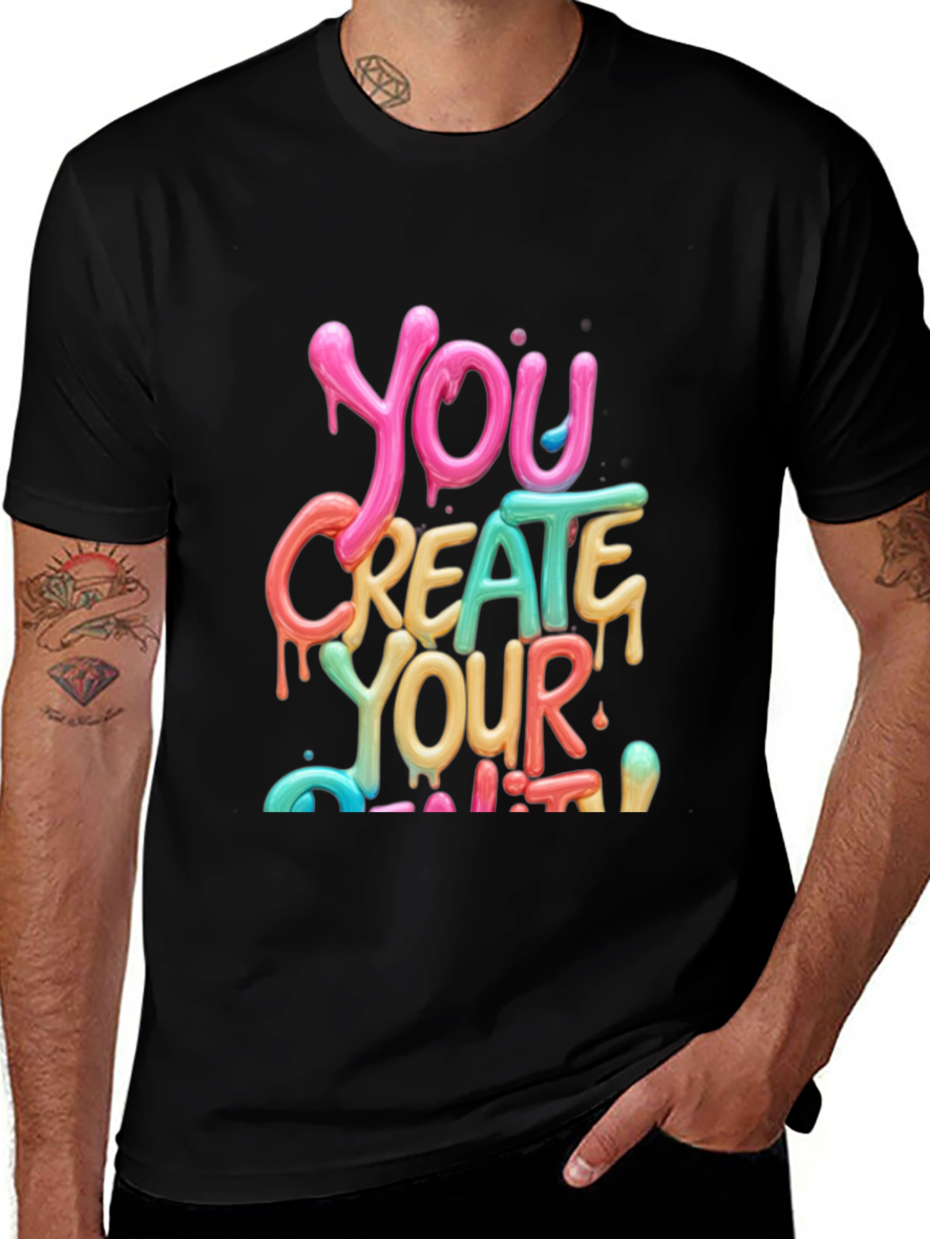 Variant 23 of Colorful 'You Create Your Limit' Graphic Tee