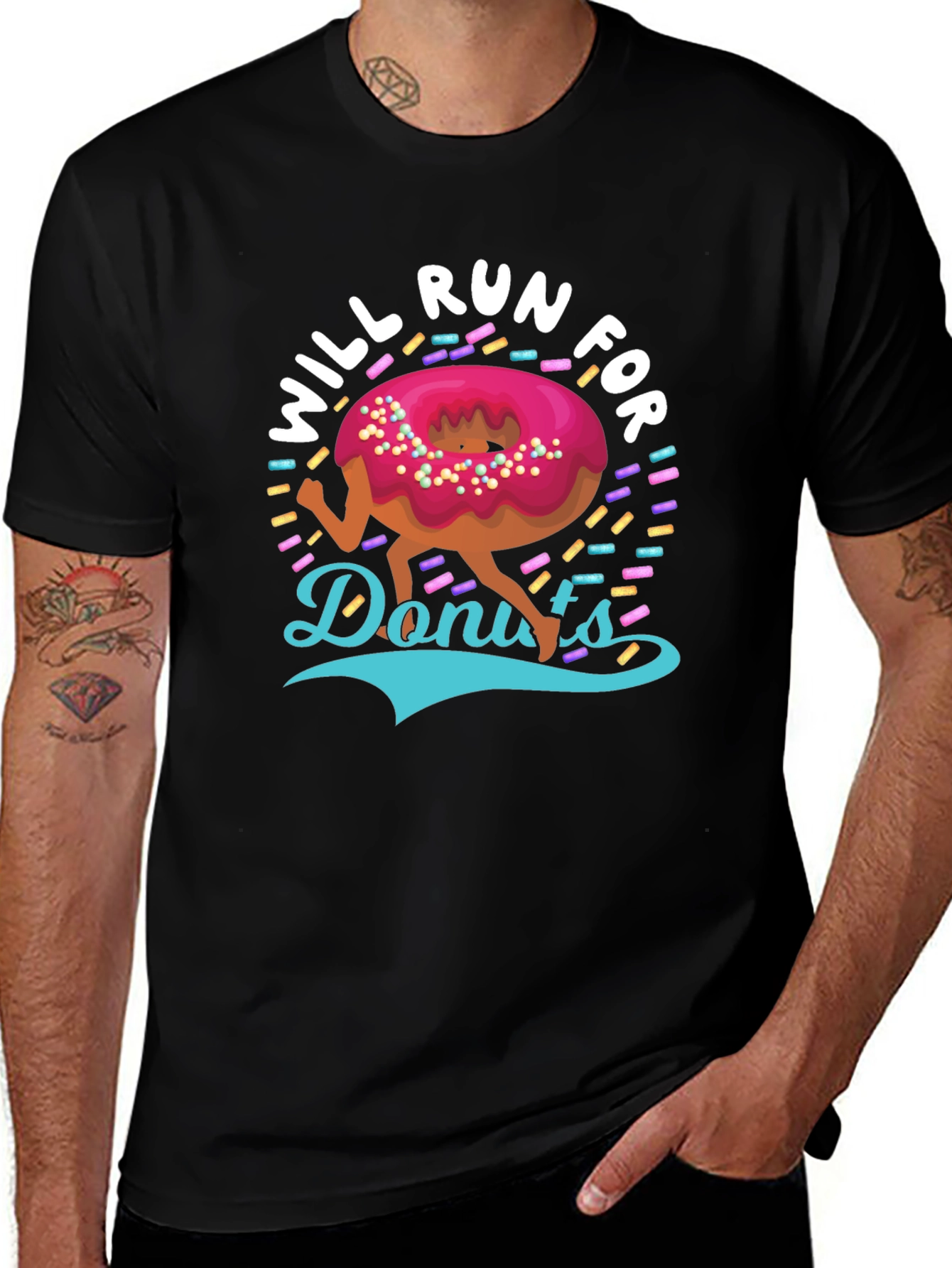 Variant 7 of Will Run for Donuts Graphic Tee
